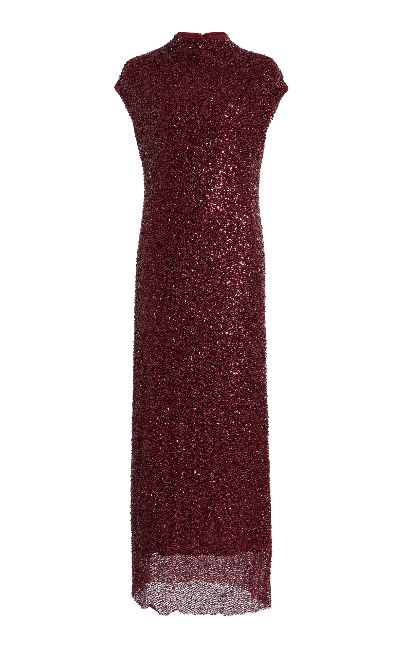 SIMKHAI Zaria Cowl-Neck Sequined Maxi Dress