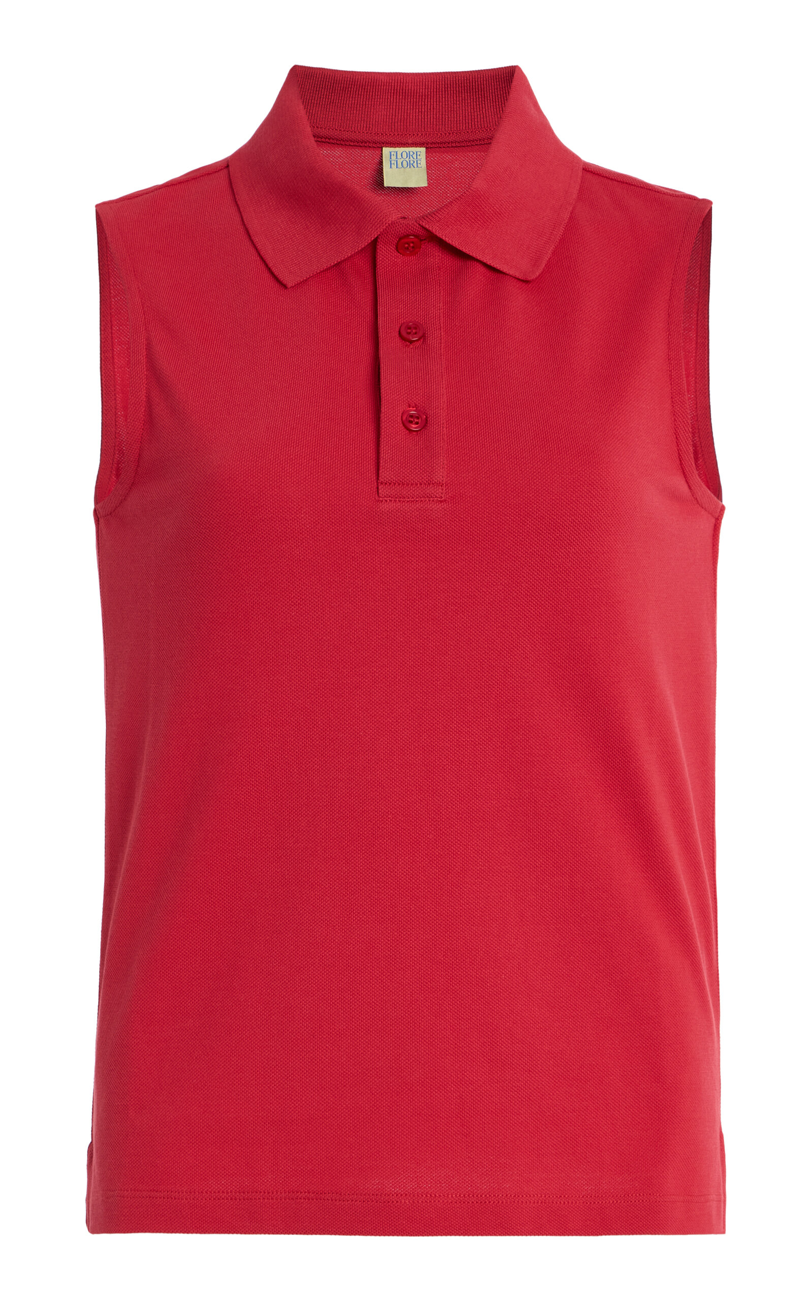 Flore Flore Lauren Cotton Polo Tank Top In Red