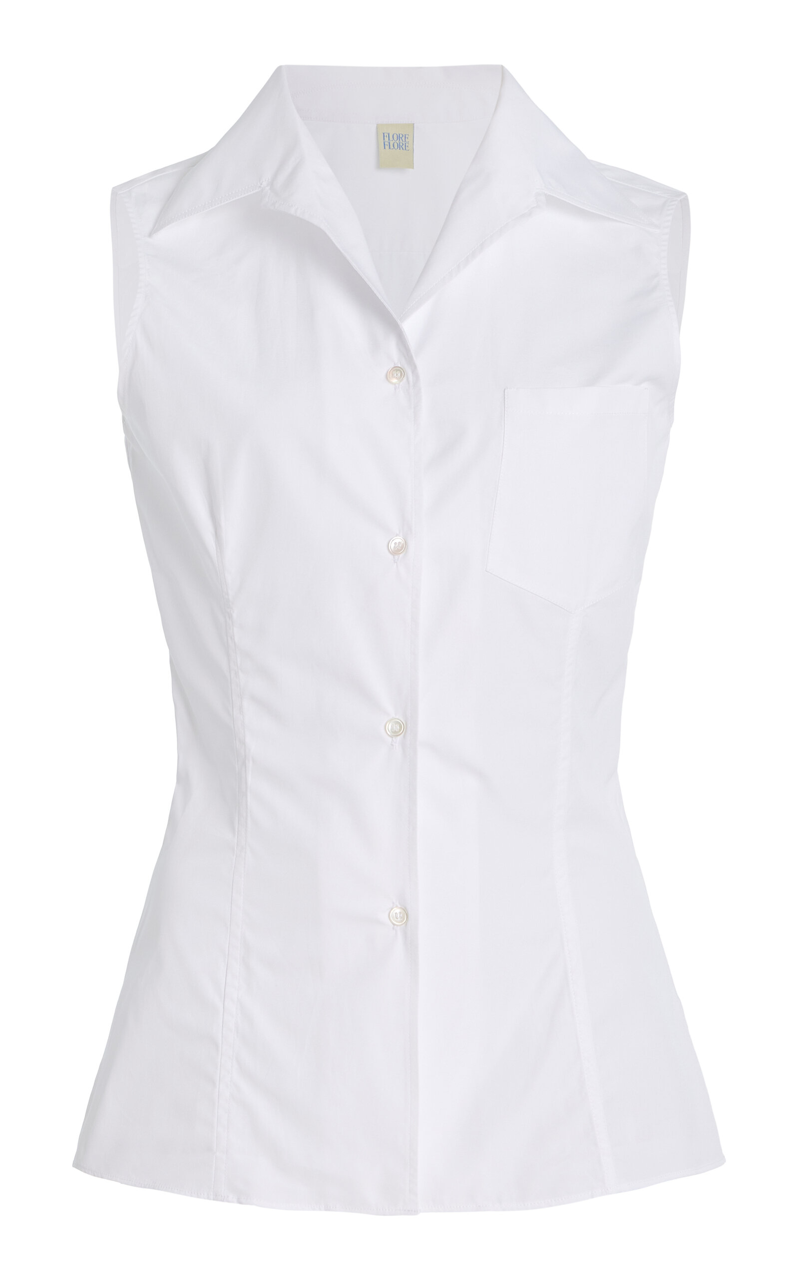 Flore Flore Roie Sleeveless Cotton Shirt In White
