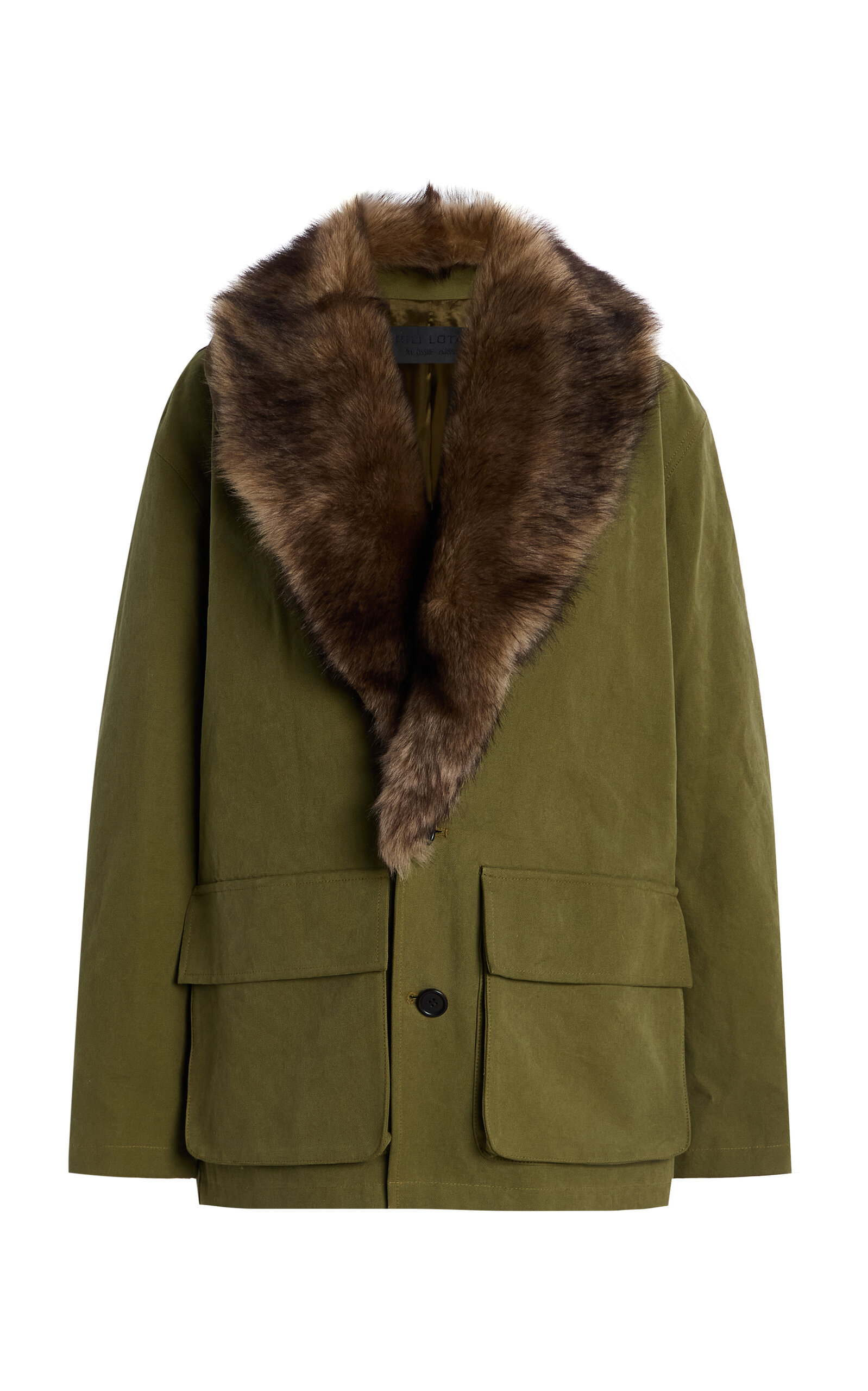 Nili Lotan Ronay Cotton Parka In Green