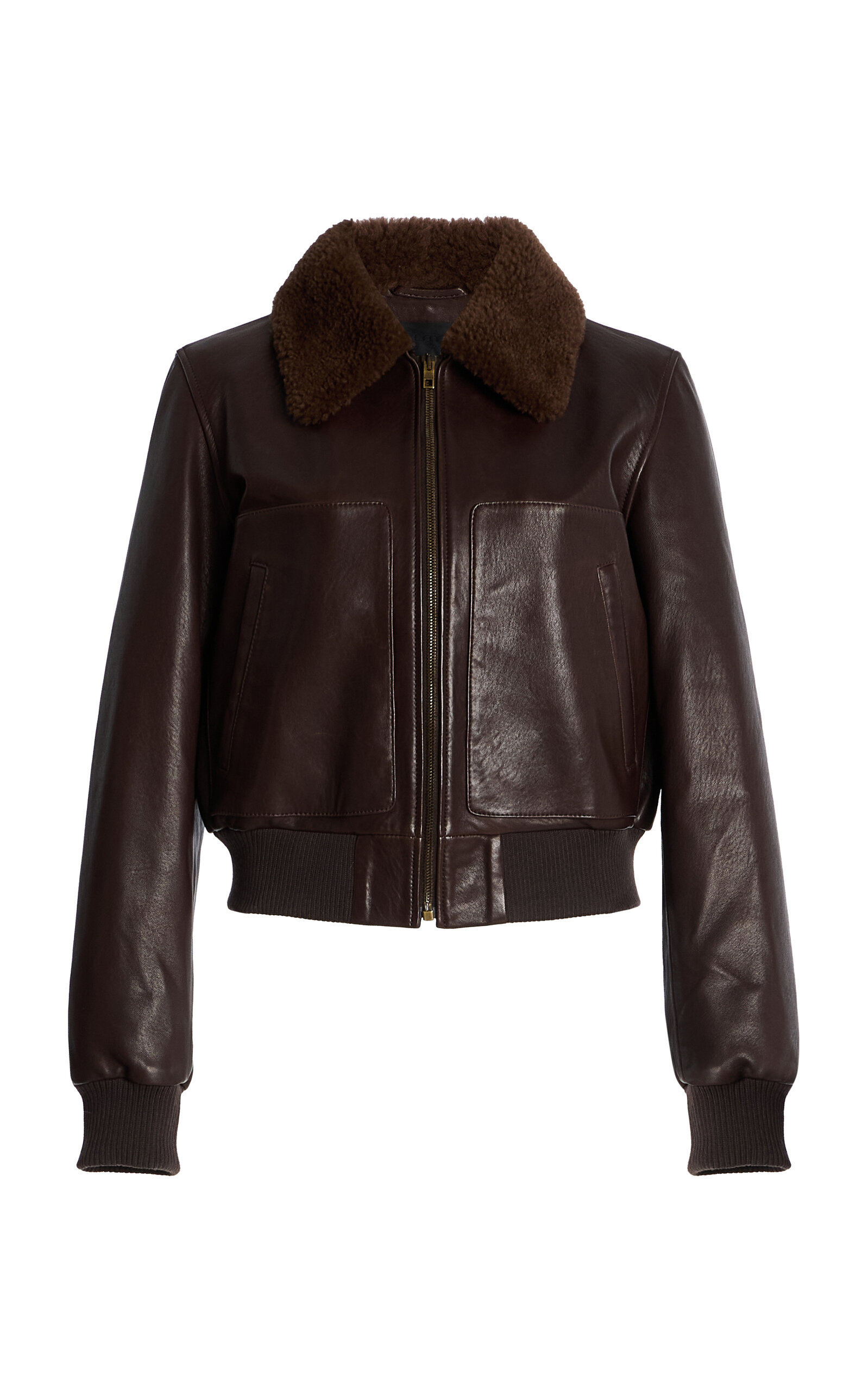 NILI LOTAN Tom Shearling-Trimmed Leather Jacket