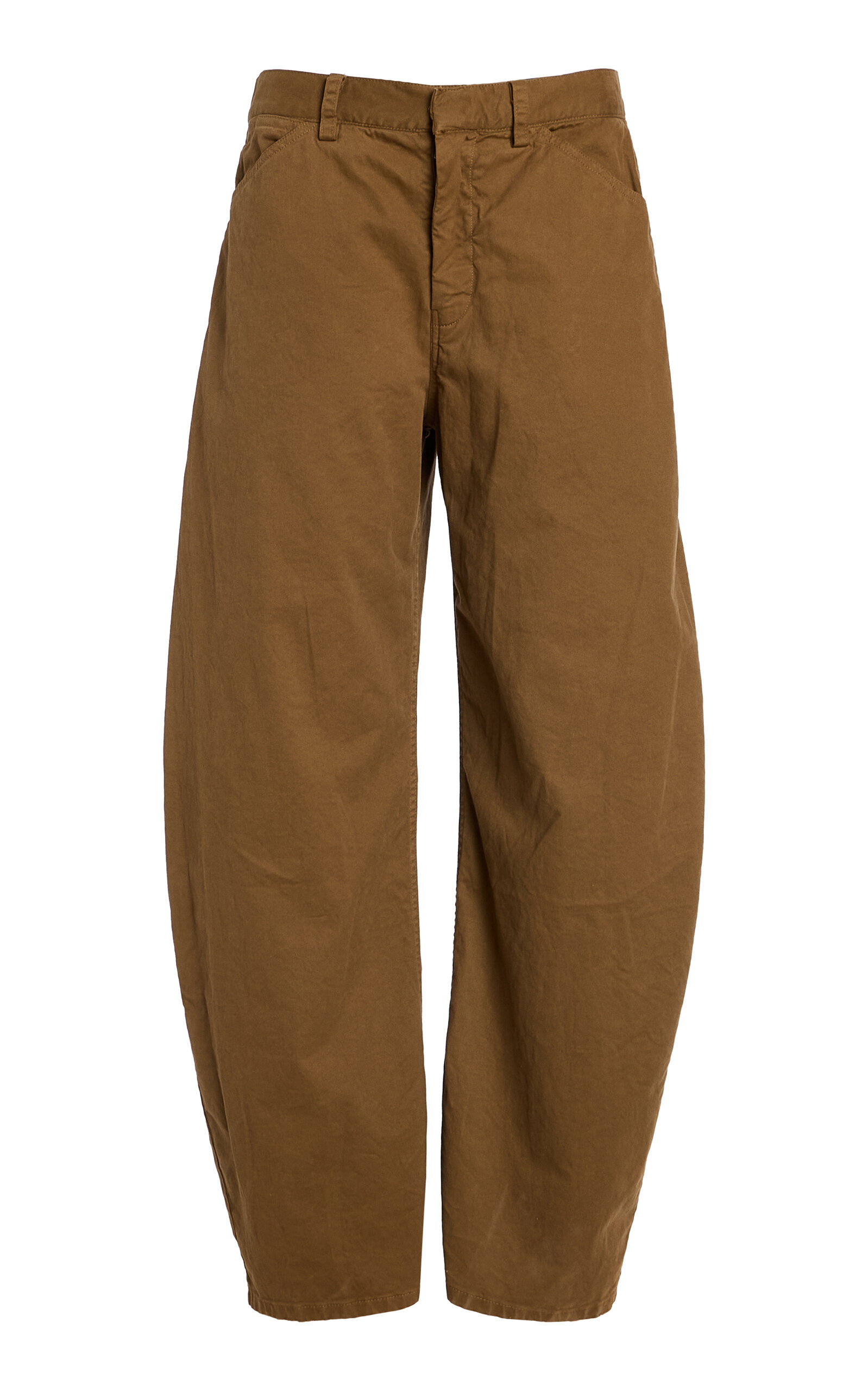 NILI LOTAN Tribeca Cotton Barrel-Leg Pants