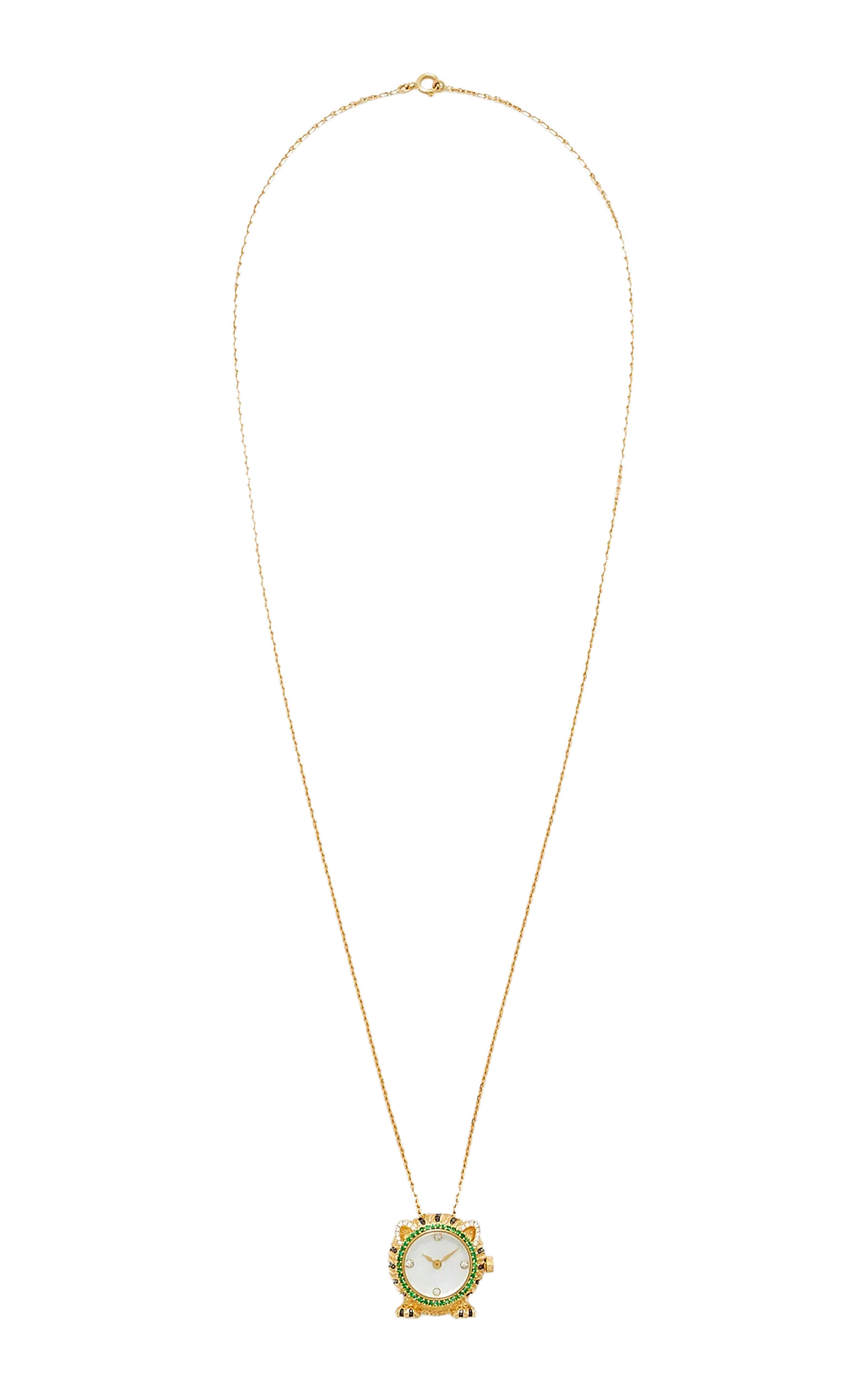 Yvonne Léon Papatte Oj Yellow Gold Clock Necklace