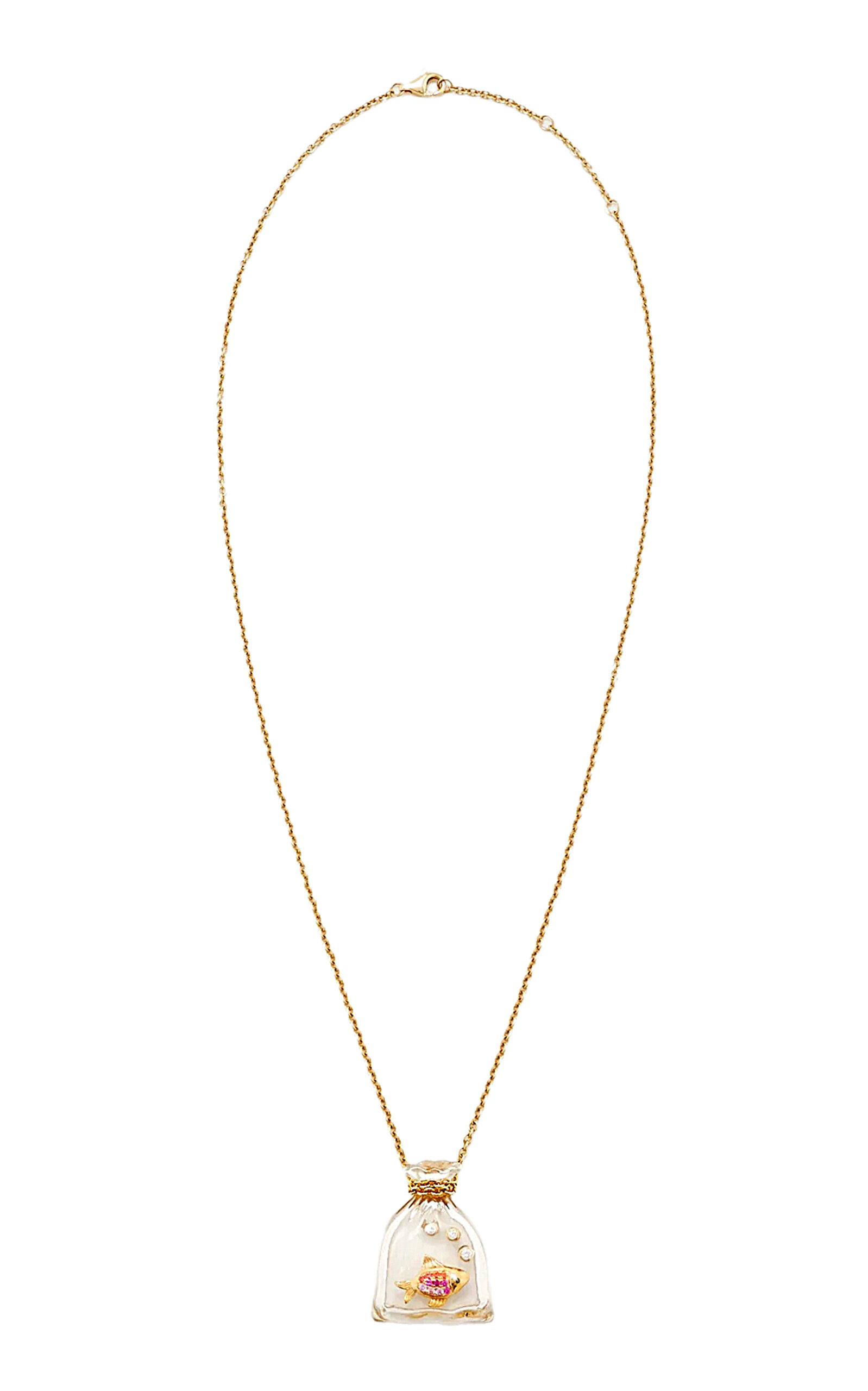 Yvonne Léon Goldfish 9k Yellow Gold Necklace In Gold