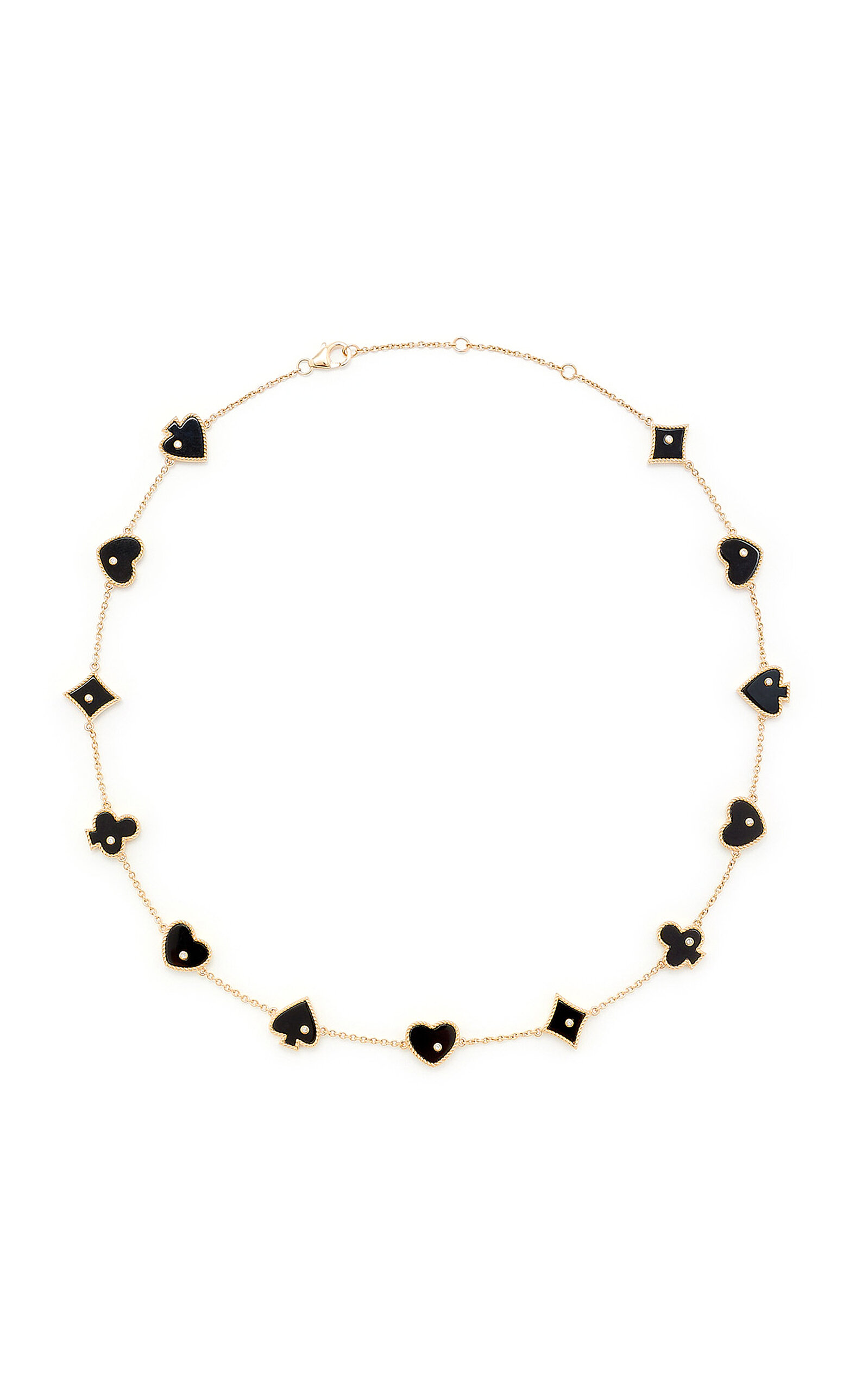 Yvonne Léon Casino 9k White Gold Necklace In Black