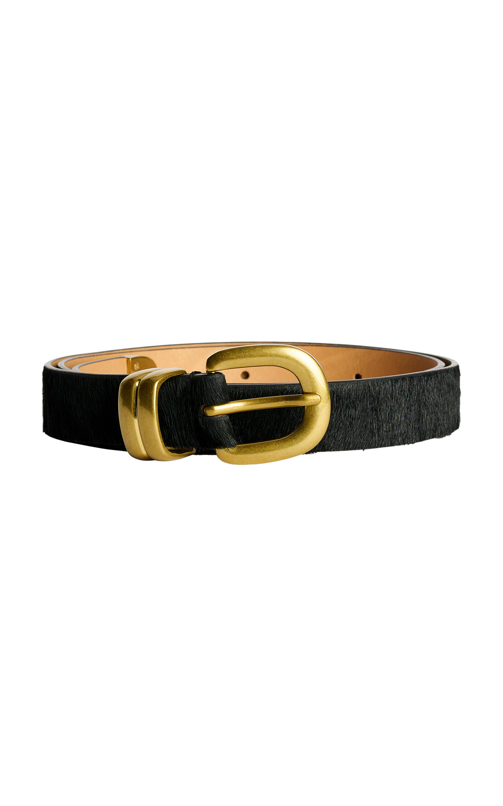 By Malene Birger Zoilo Calf Hair Belt - Black - OS