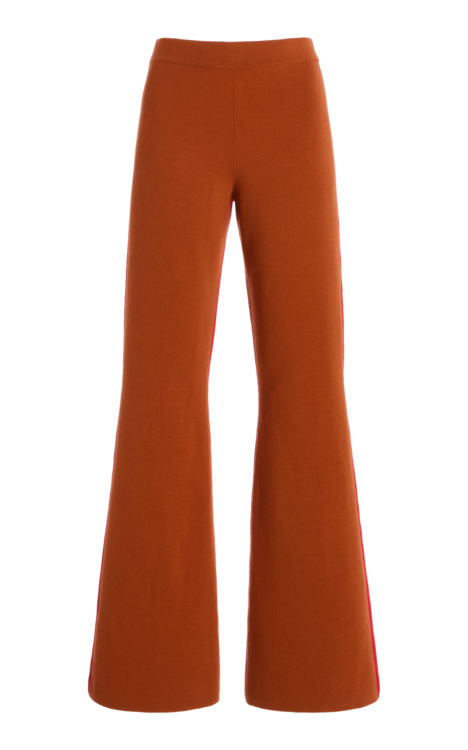 ZANKOV Patricia Colorblocked Merino Wool Flared Pants