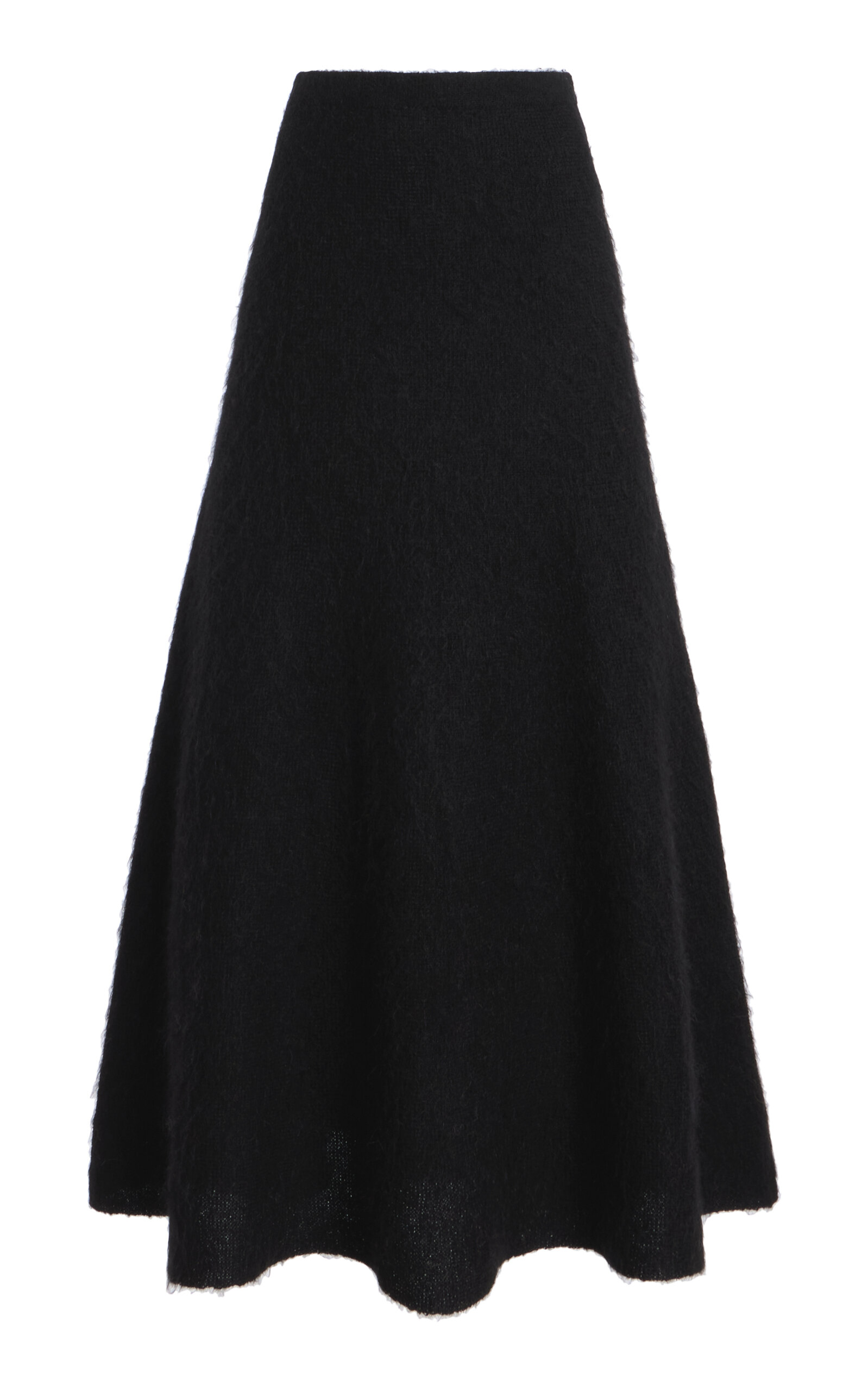 Zankov Zander Brushed Mohair-blend Midi Skirt In Black
