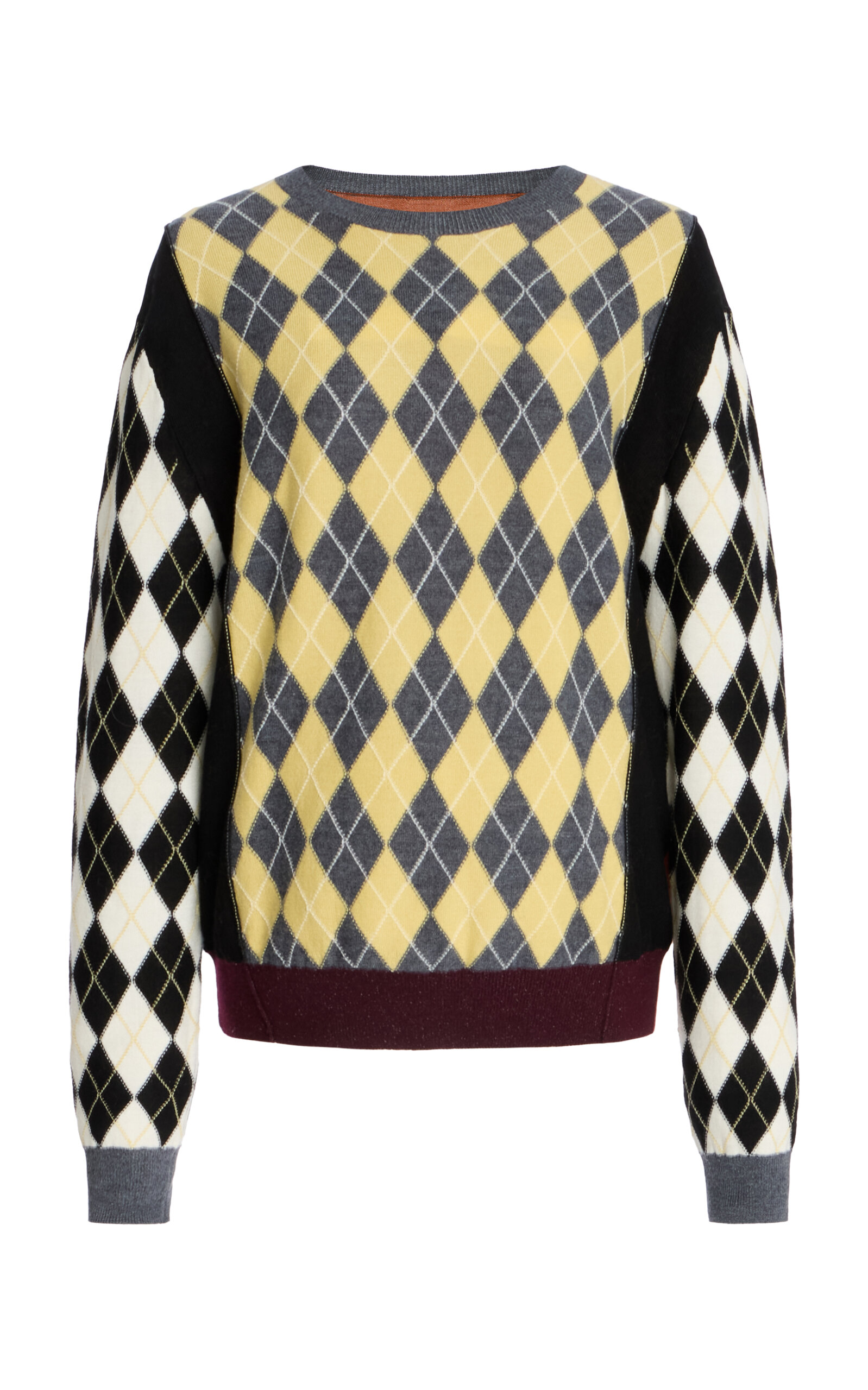 Zankov Reed Argyle Merino Wool Sweater In Multi