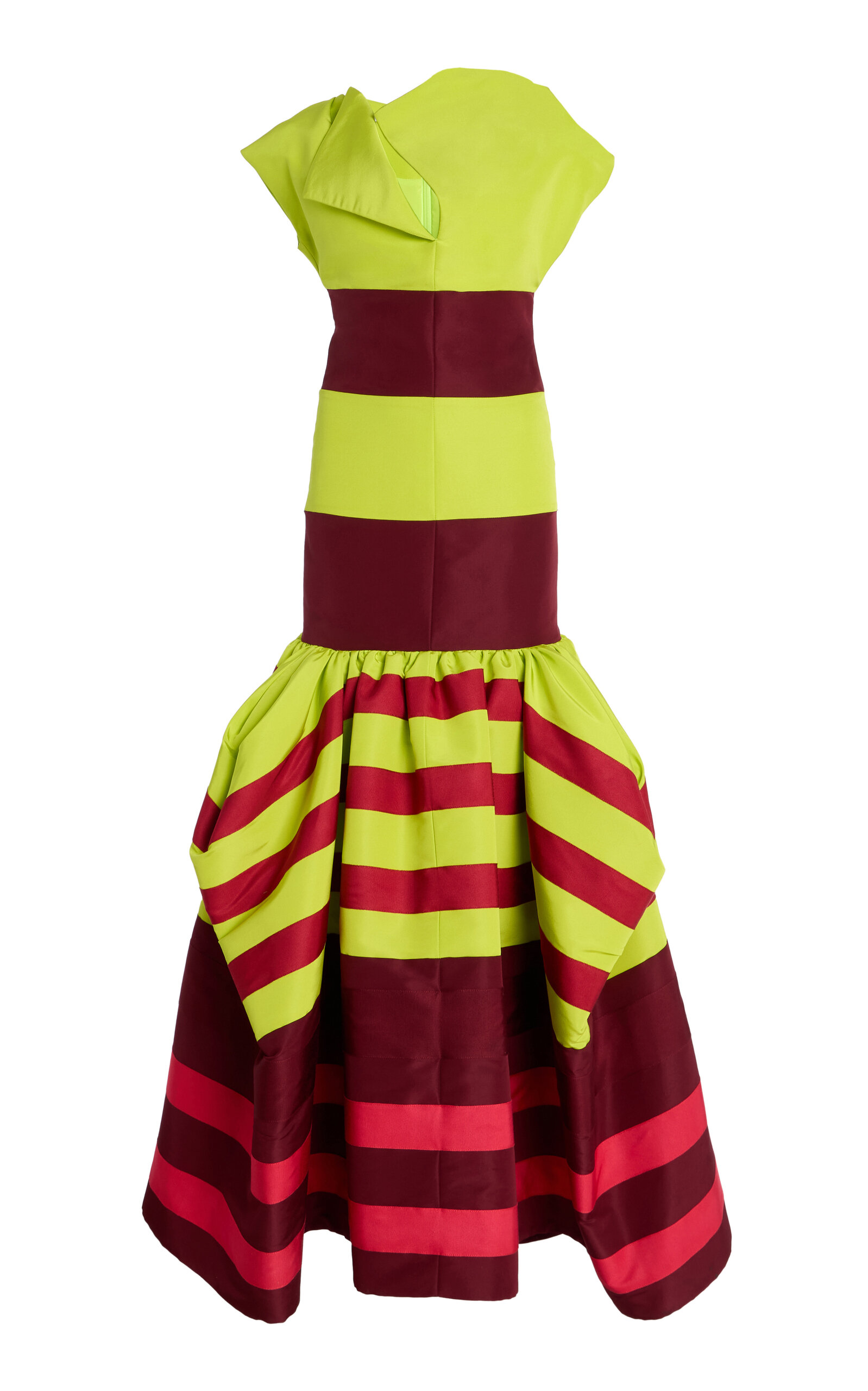 Christopher John Rogers Colorblocked Silk Umbrella Gown