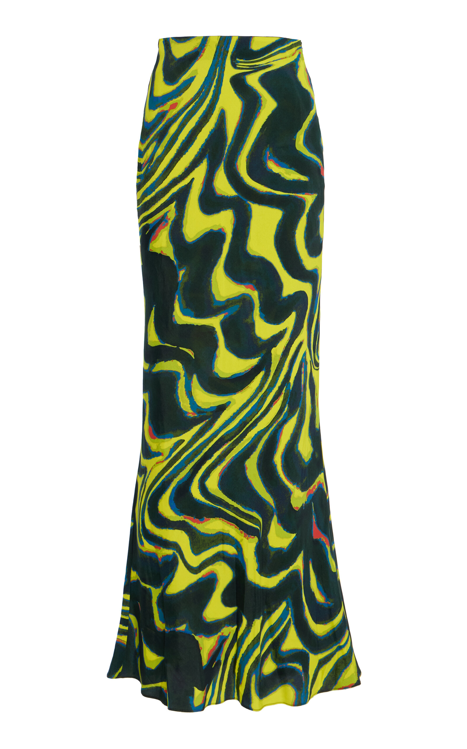 Christopher John Rogers Printed Satin Maxi Skirt