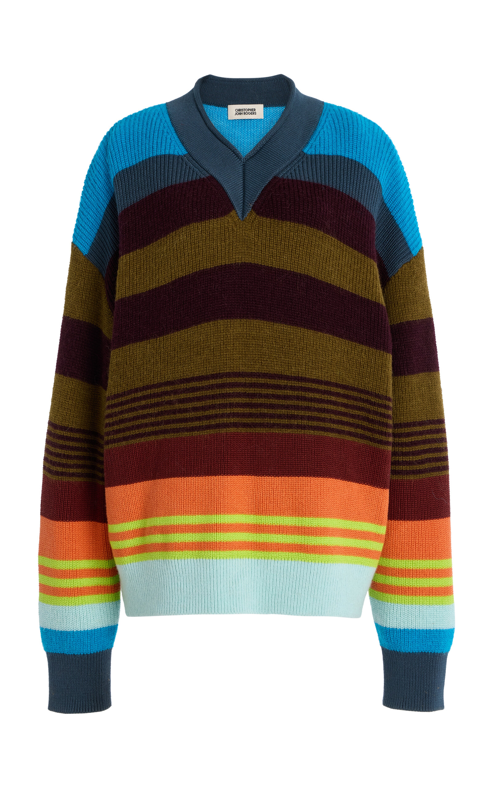 Christopher John Rogers Striped Knit Sweater