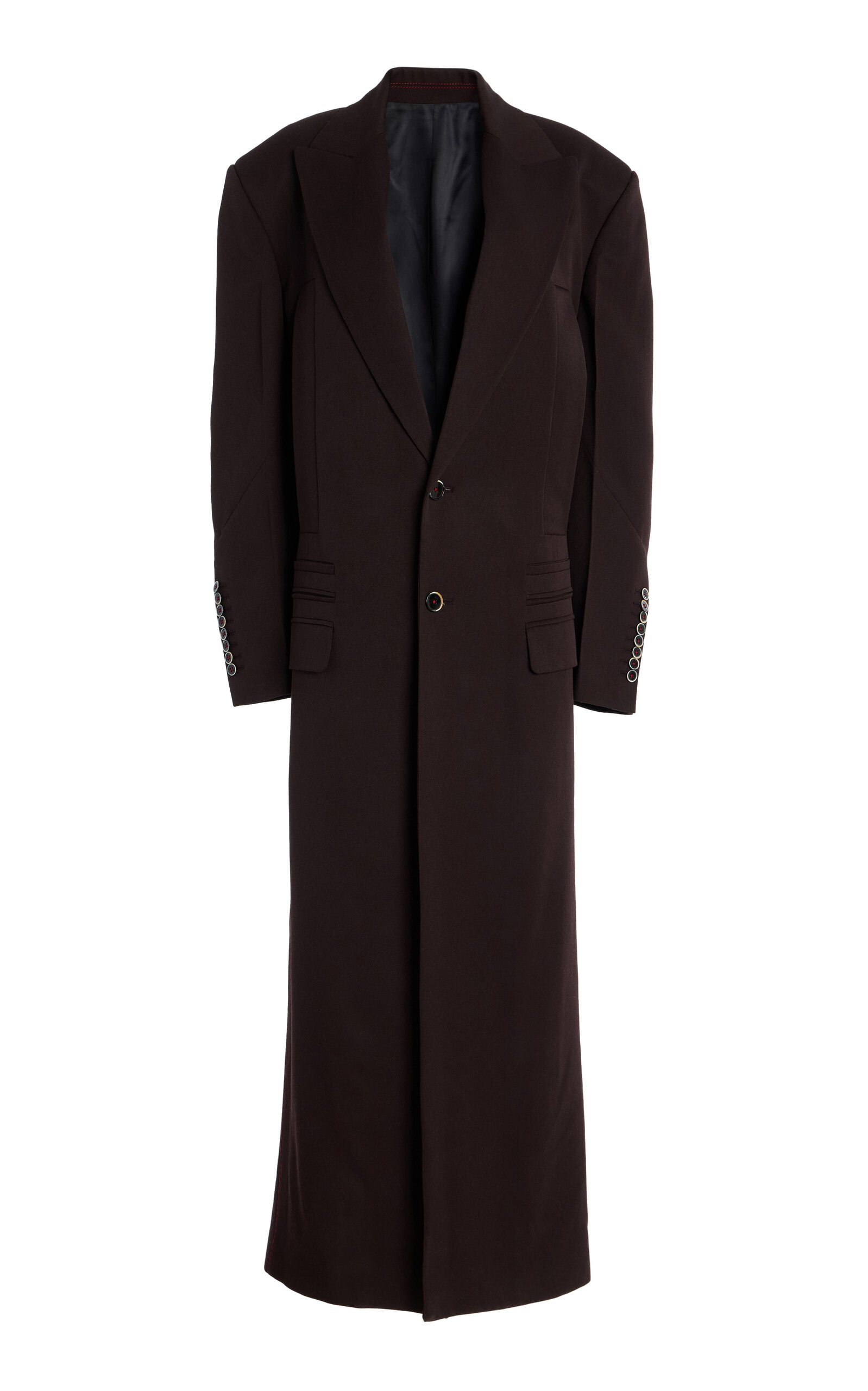 Christopher John Rogers Oversized Wool Coat In Brown
