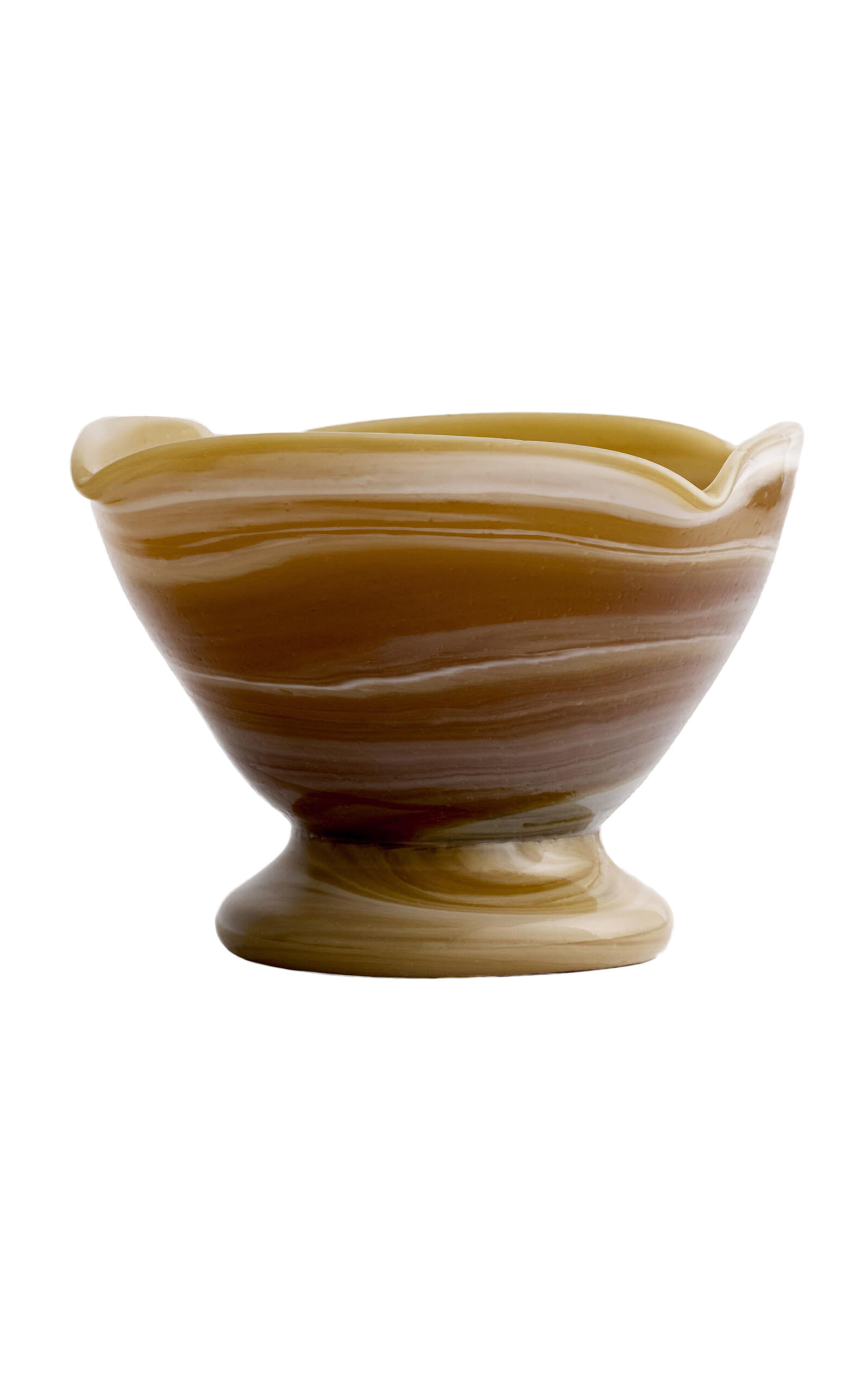 ANŪT Cairo Set-of-Two; Lotus Ice Cream Bowls - Brown