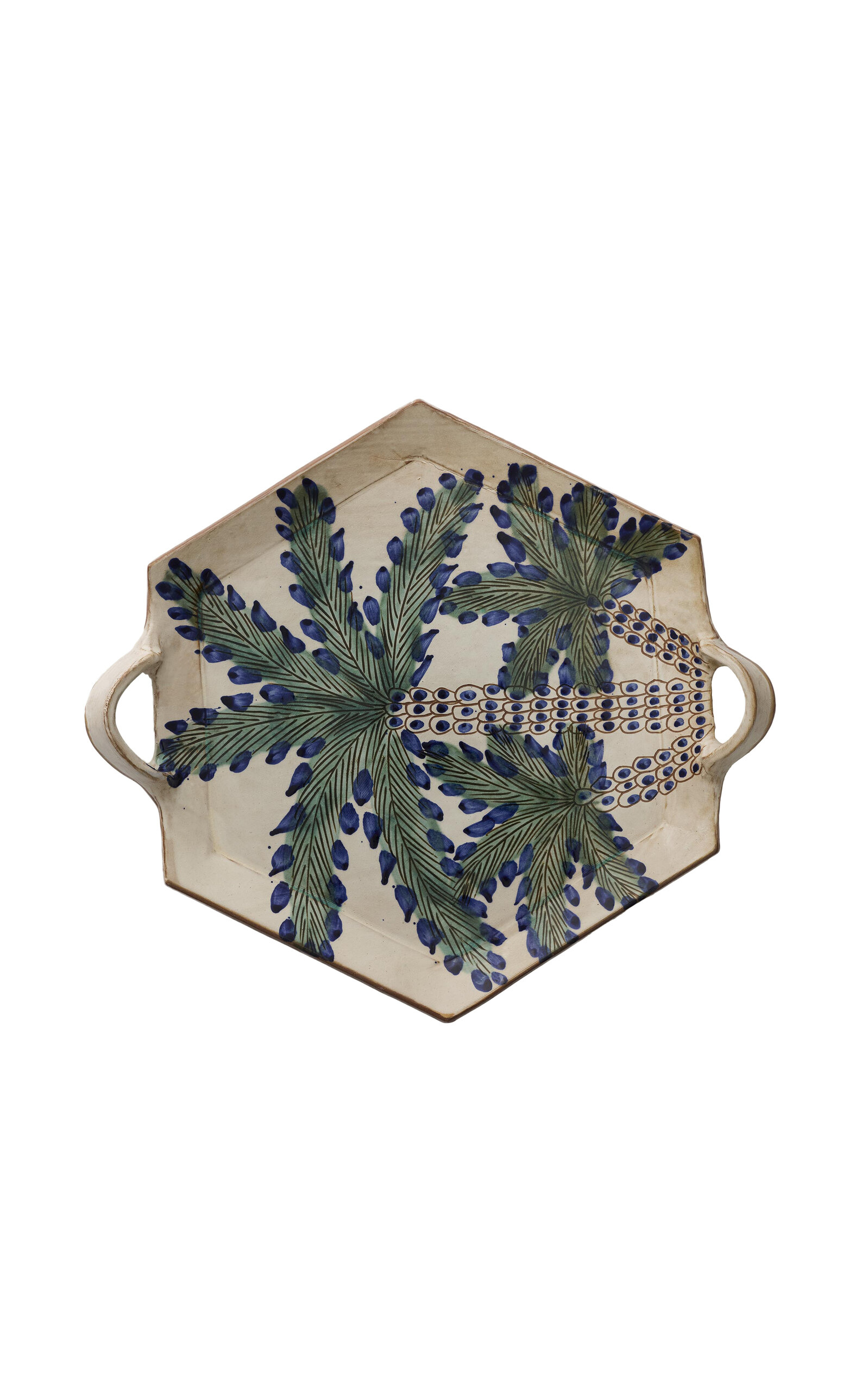 ANŪT Cairo Set-of-Two; Palm Trio Trays - Multi