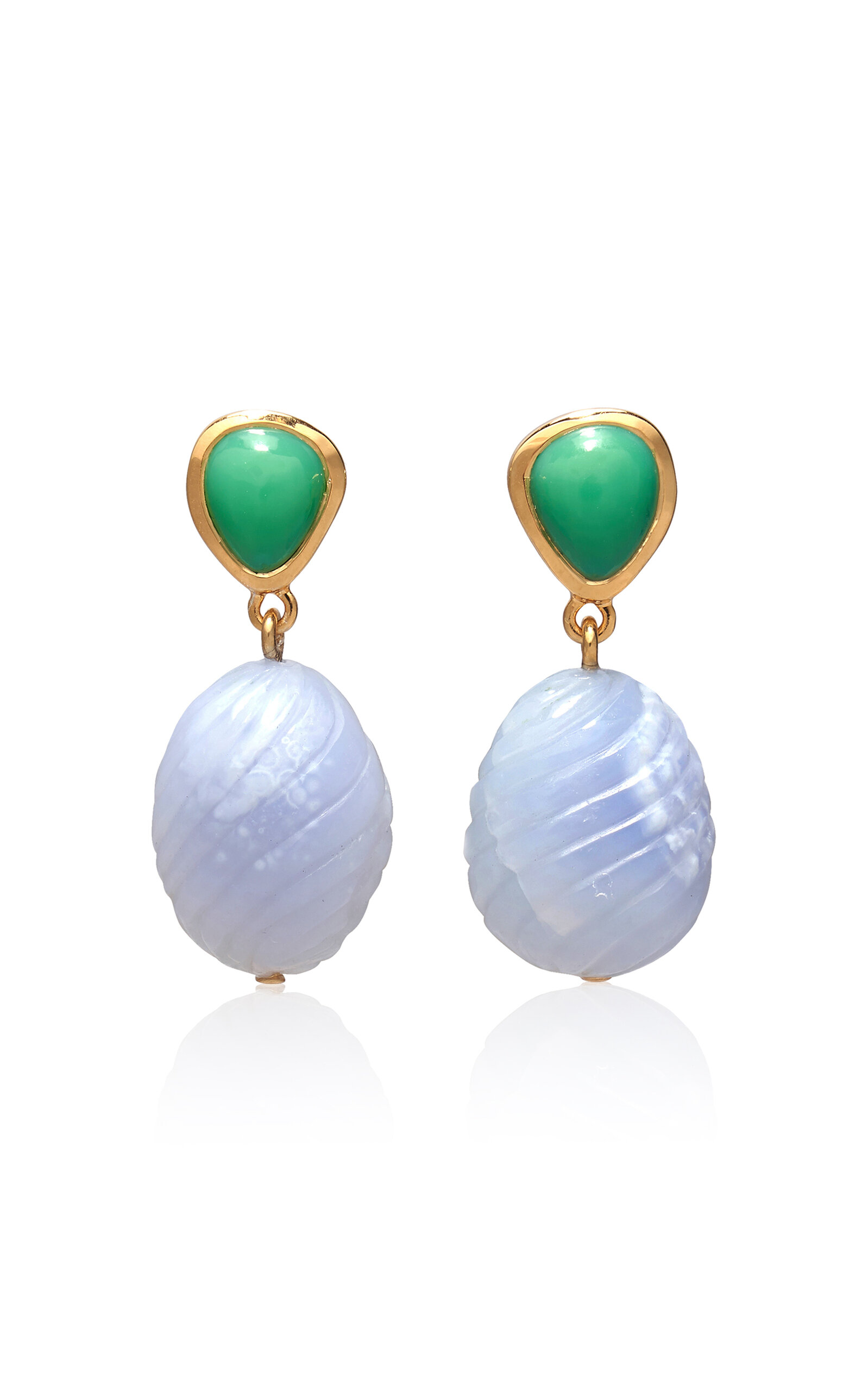 Lizzie Fortunato 24ct Gold-plated Andalusia Drop Earrings In Blue