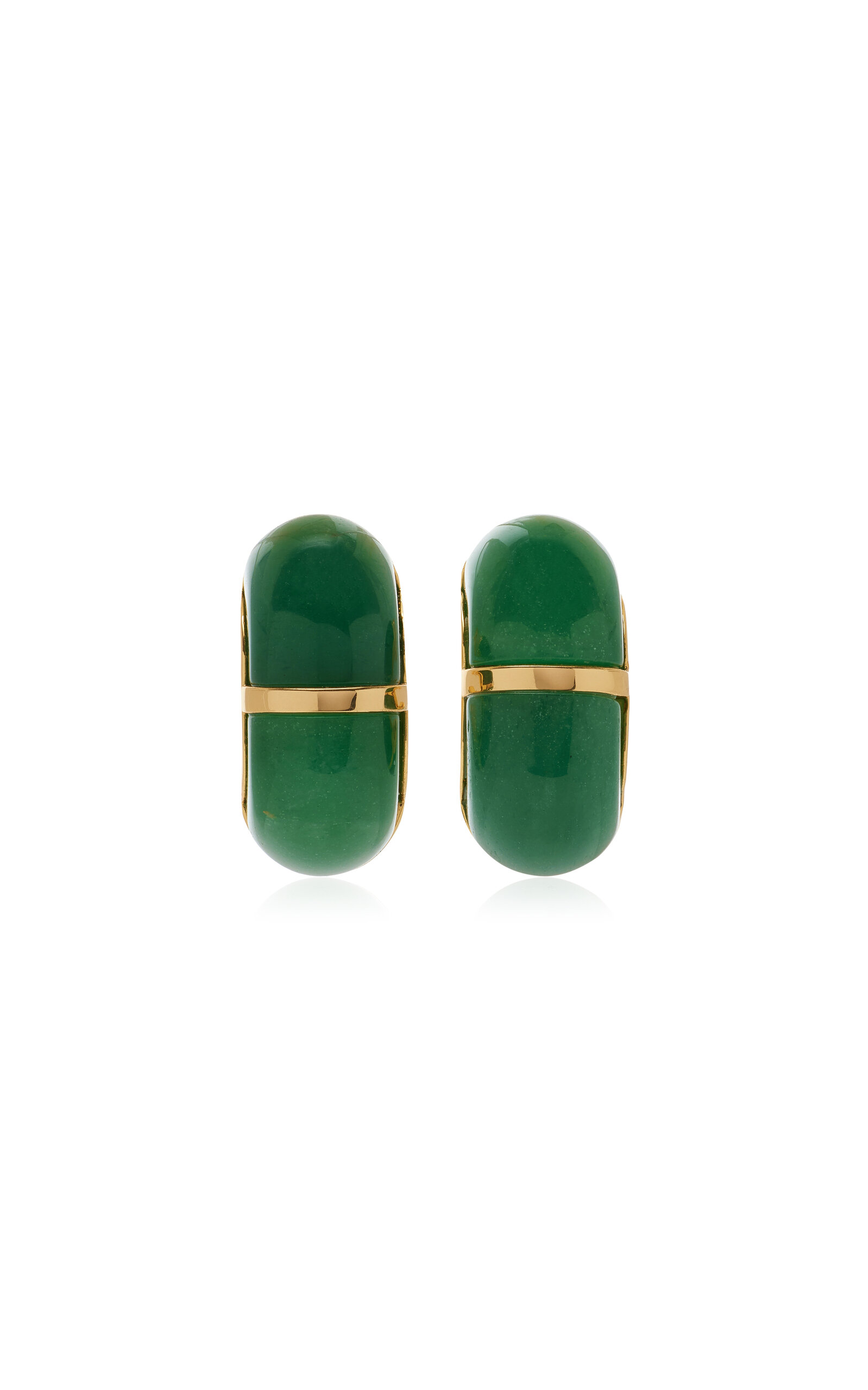 Lizzie Fortunato Zellige Hoop Earrings In Green