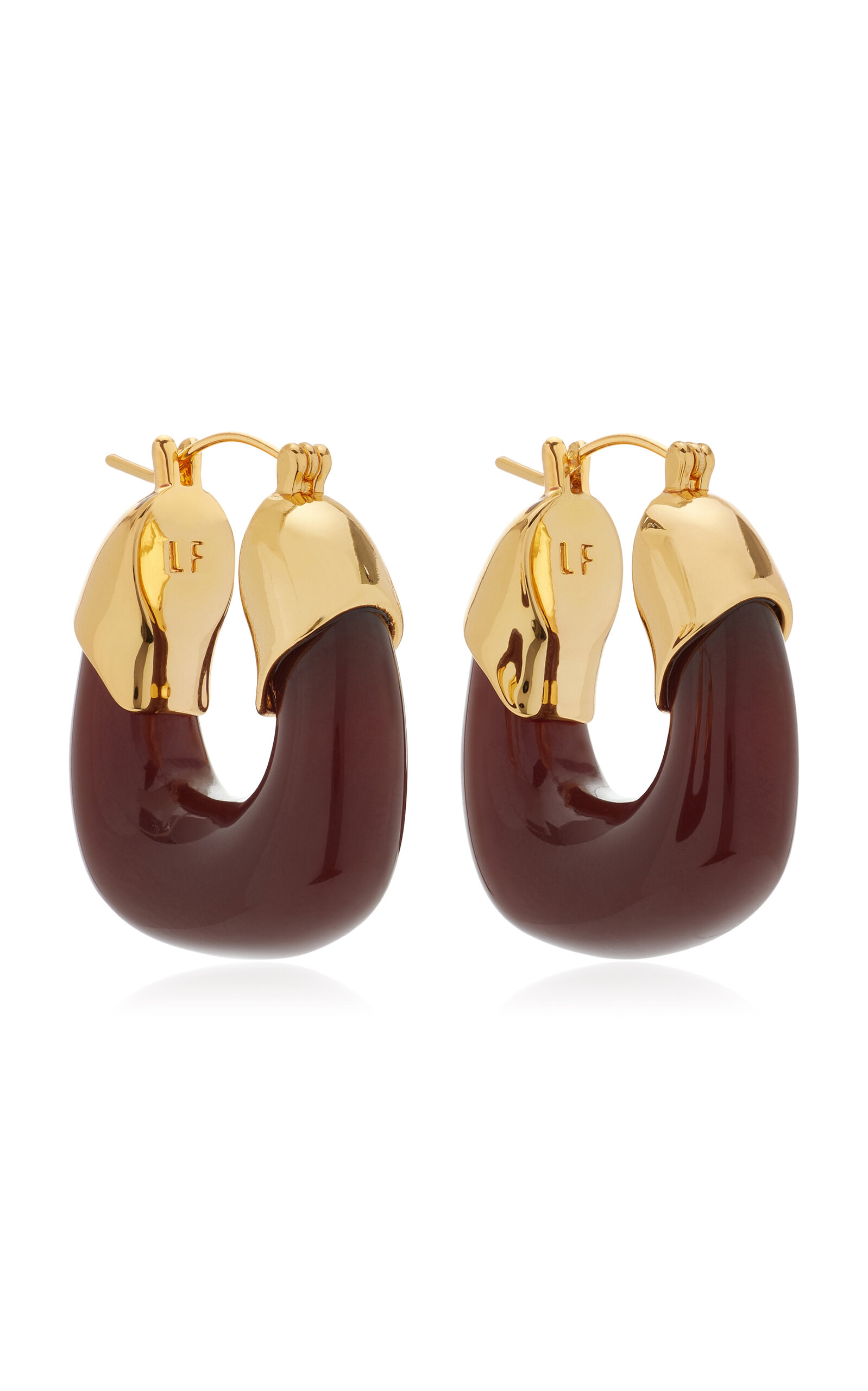 Lizzie Fortunato Mini Organic Hoop Earrings In Brown