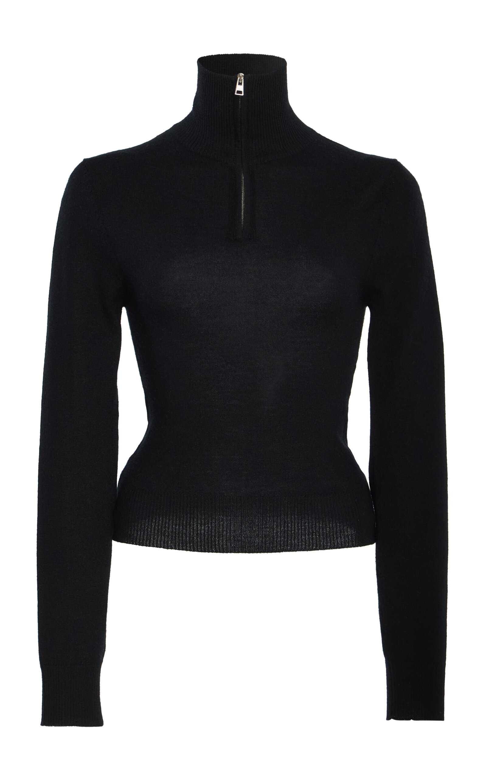 Brandon Maxwell The Paxton Half-Zip Cashmere Sweater