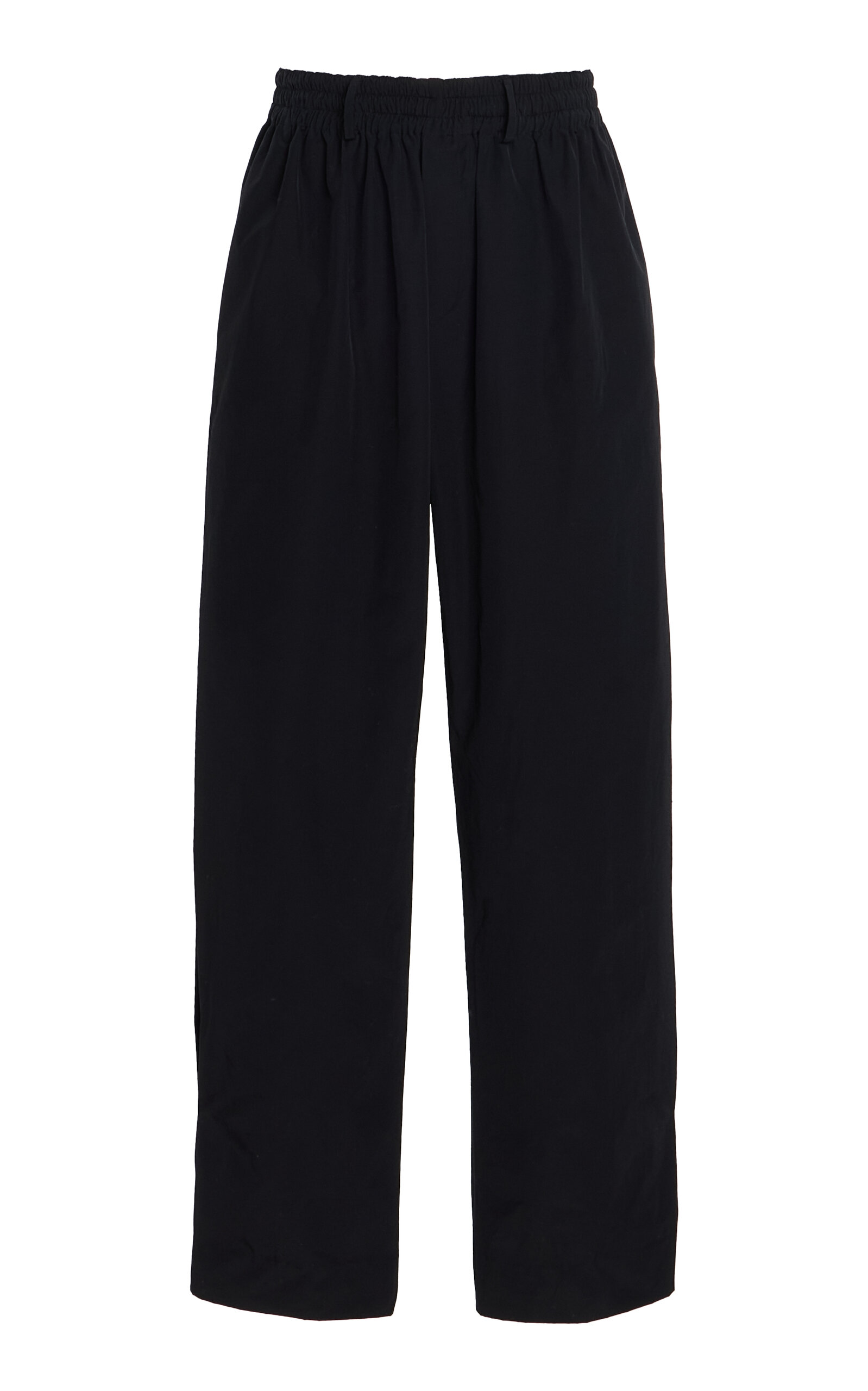 Brandon Maxwell The Teagan Relaxed Cotton-blend Straight-leg Pants In Black