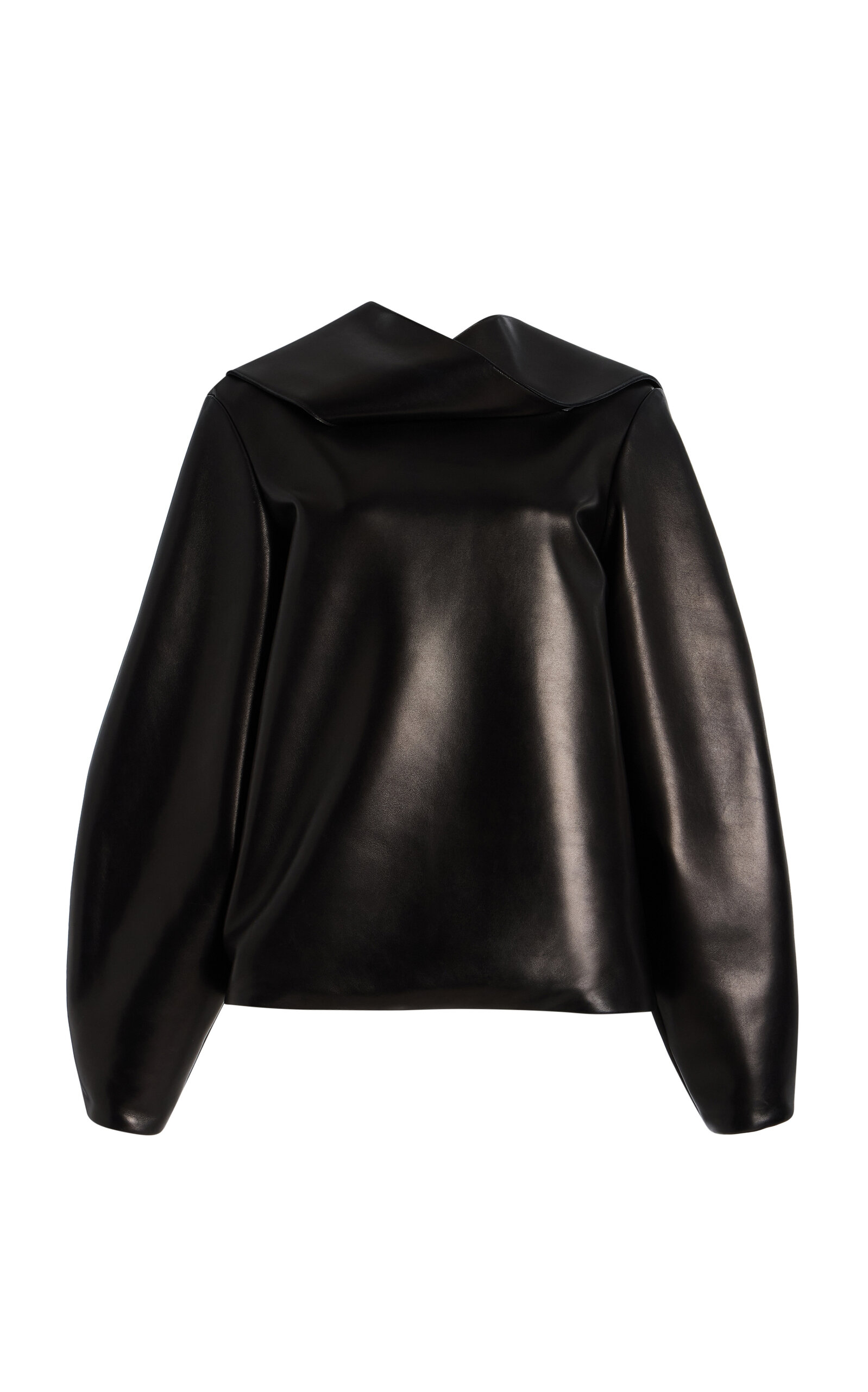 Brandon Maxwell The Quinn Scarf-Detailed Leather Top