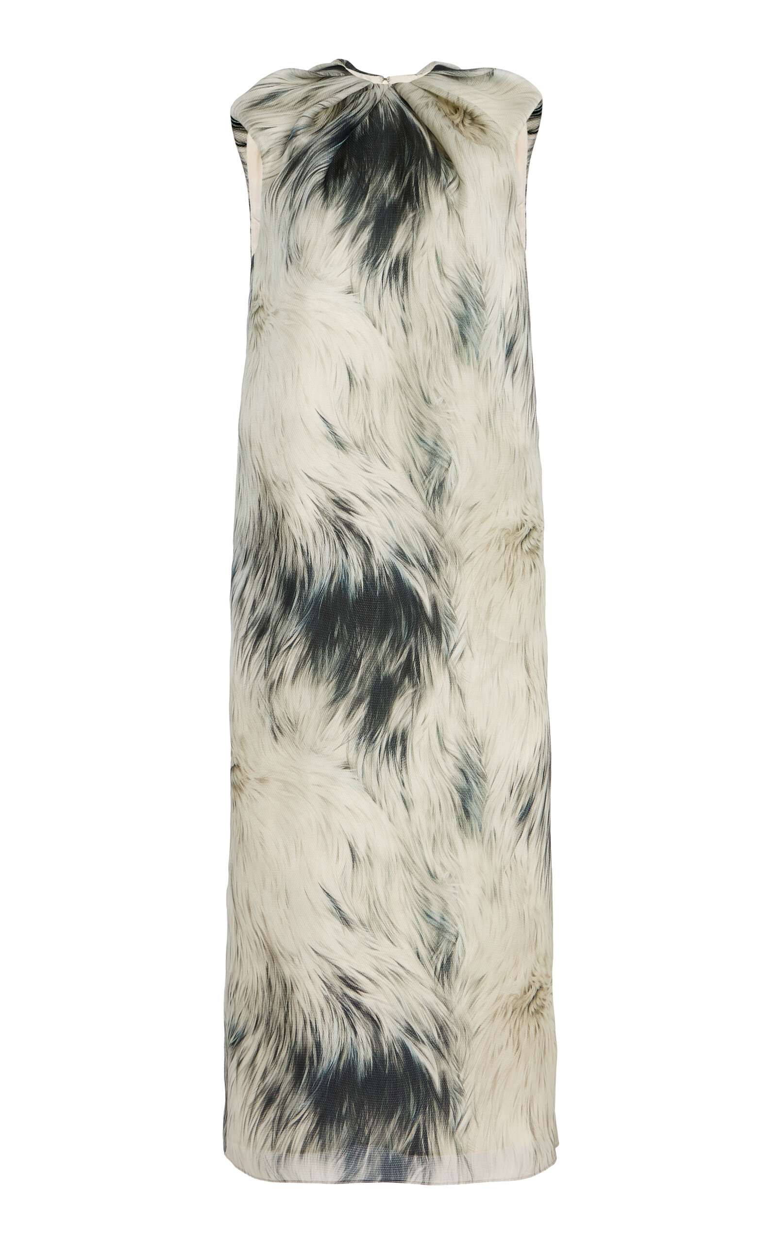 Brandon Maxwell The Margaux Draped Silk Sheath Midi Dress