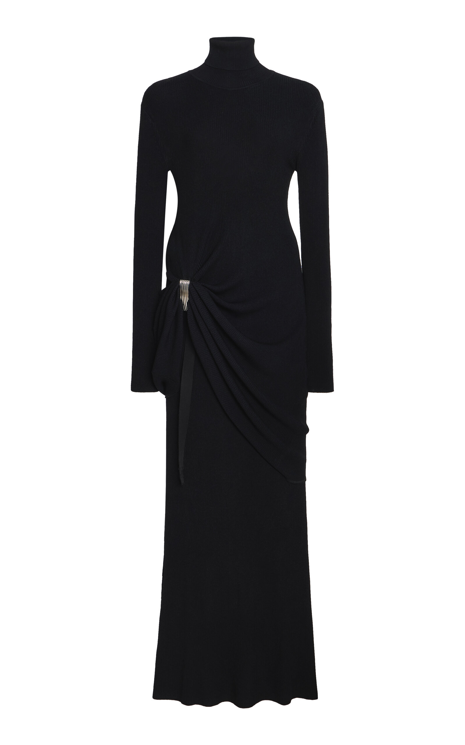 Brandon Maxwell The Lainey Draped Gown In Black