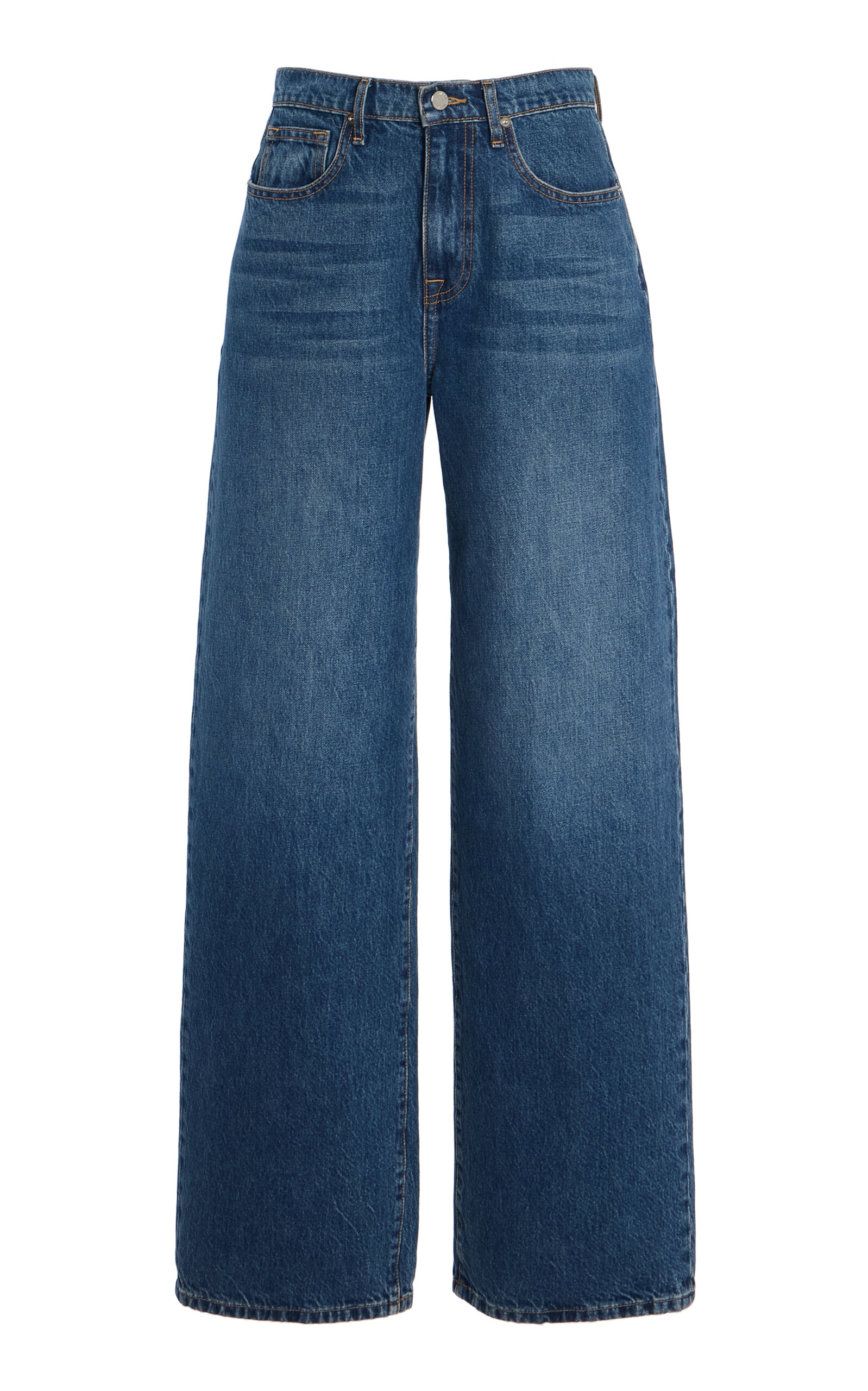 Brandon Maxwell The Callan Denim Wide-leg Jeans In Medium Wash