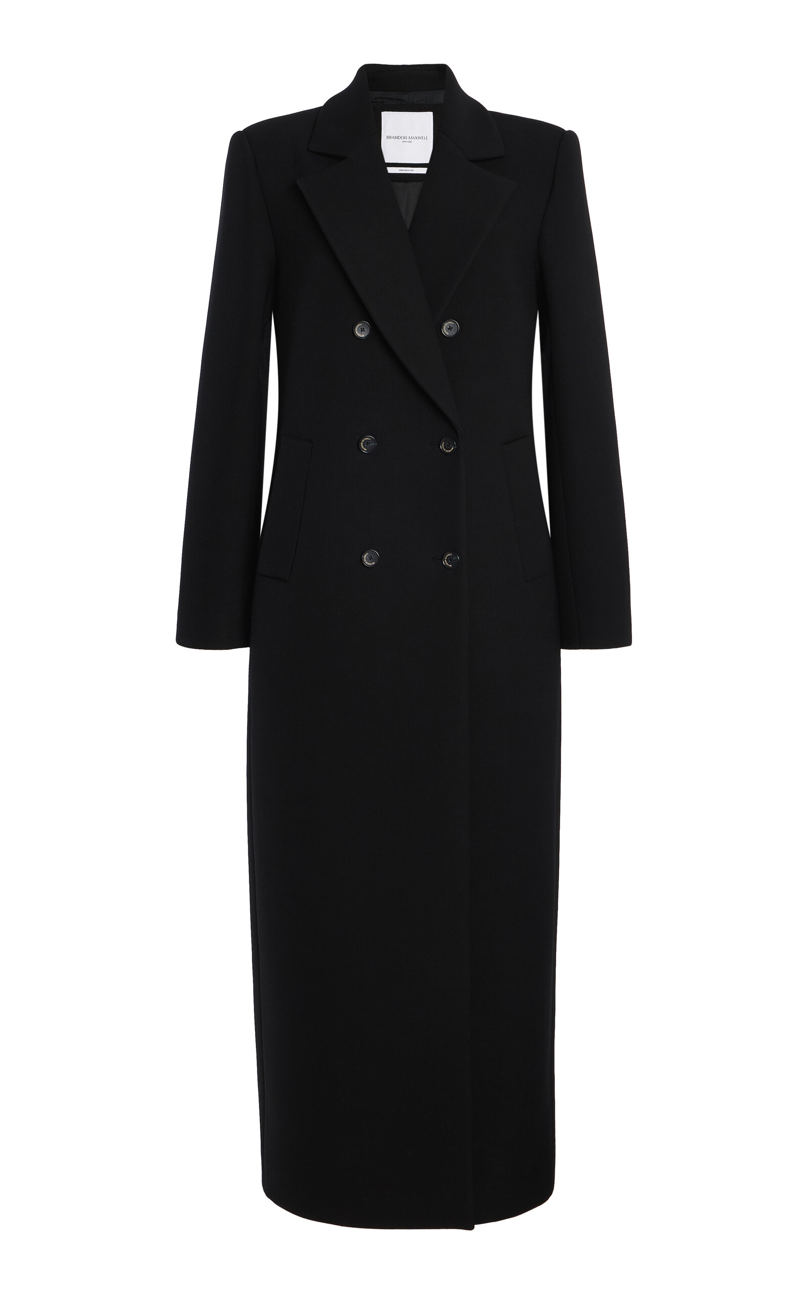 Brandon Maxwell The Demi Scarf-detailed Virgin Wool Coat In Black