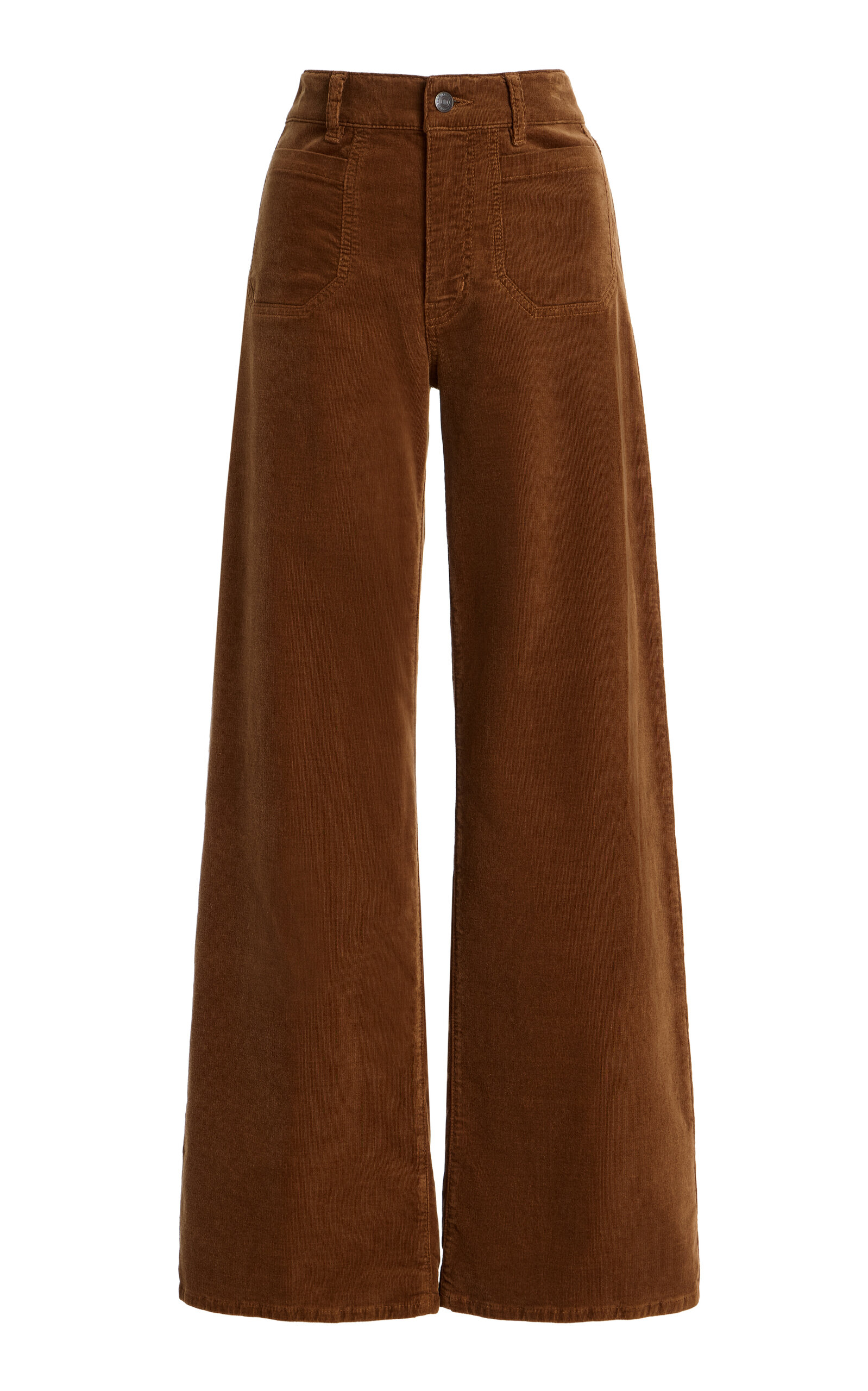 Frame Le Slim Palazzo Modernist Corduroy Pants In Brown
