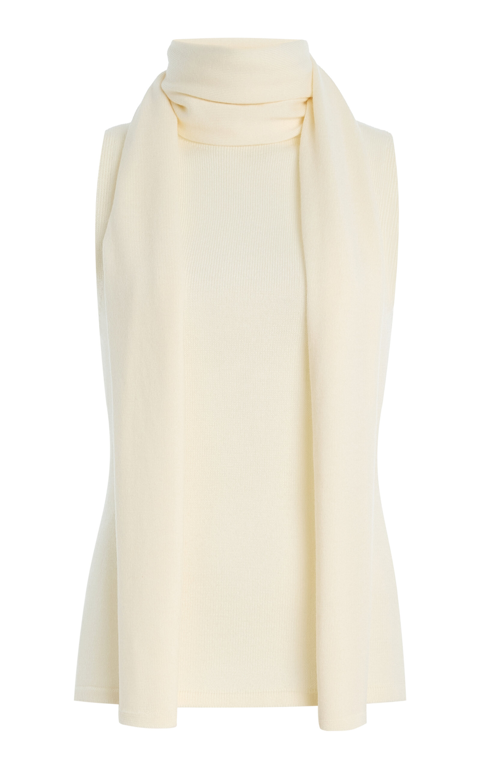 Canal Scarf-Detailed Merino Wool Top