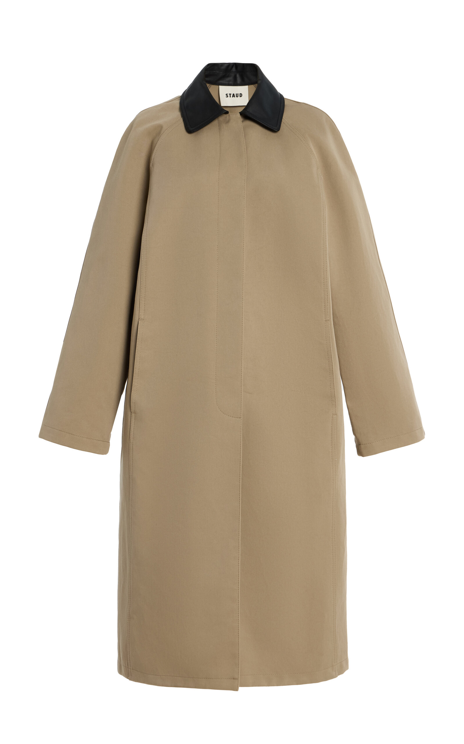 Jonah Leather-Trimmed Twill Long Jacket