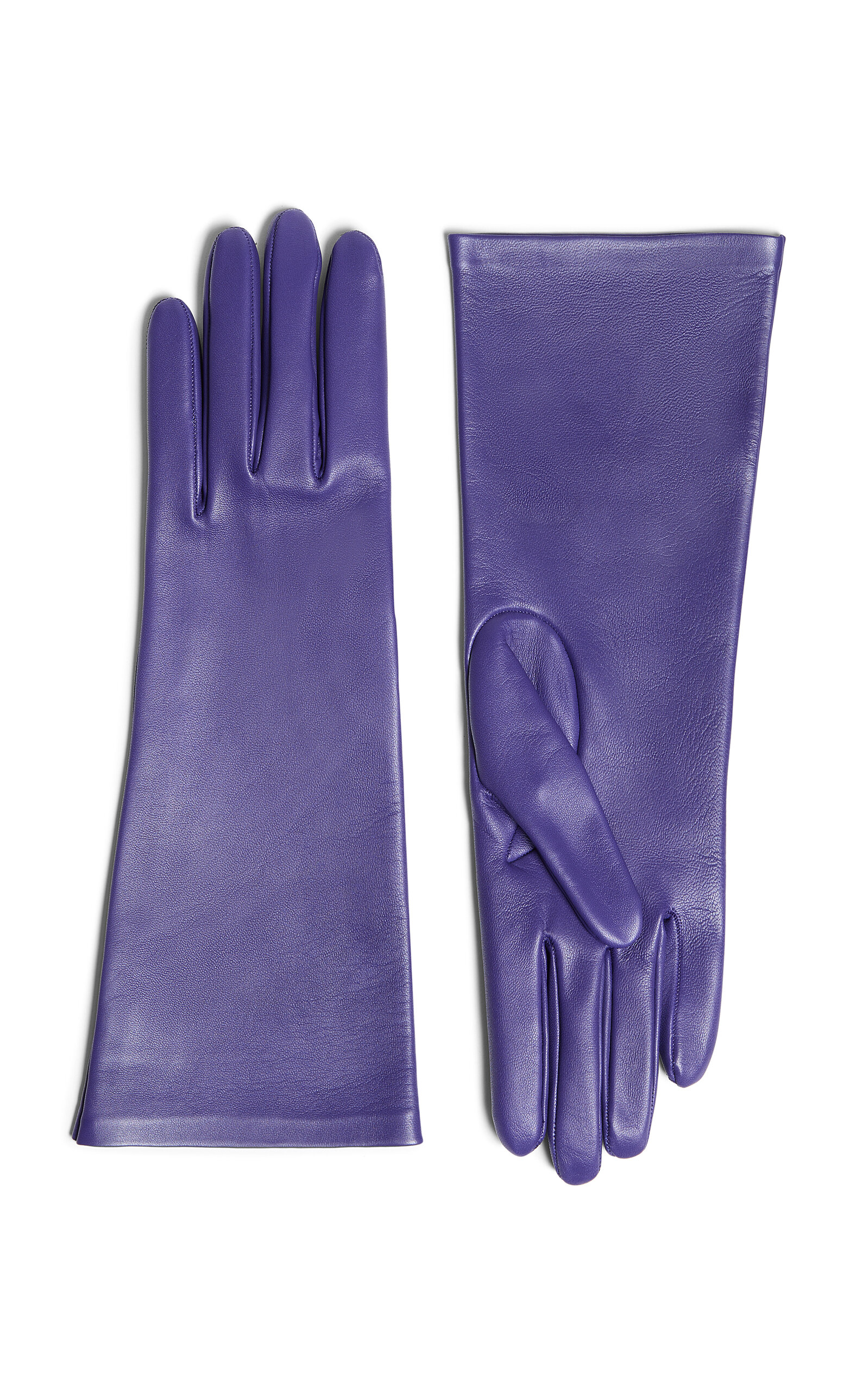 Khaite Remo Mid Leather Gloves In Purple