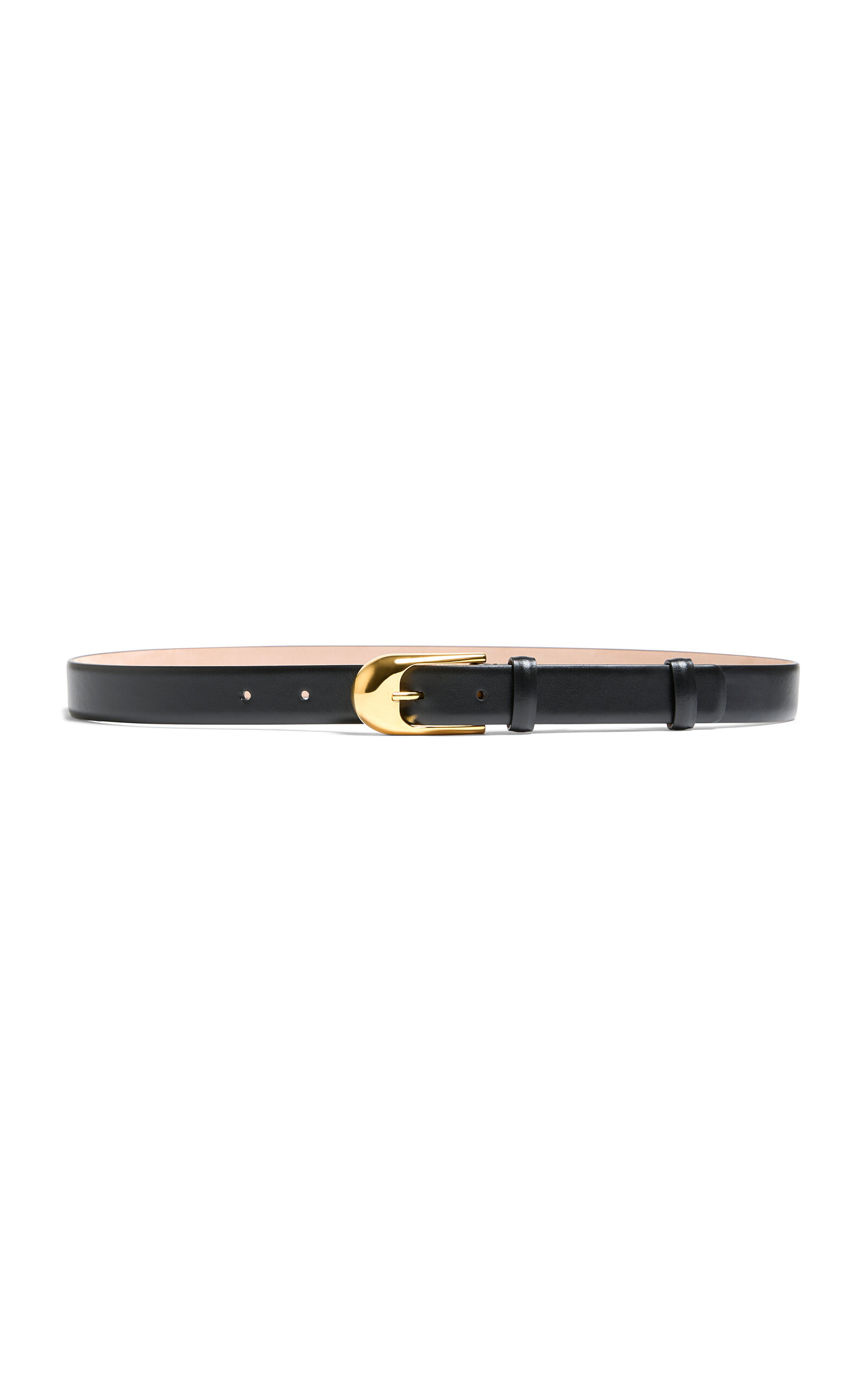Khaite Dome 25mm Leather Belt In Black