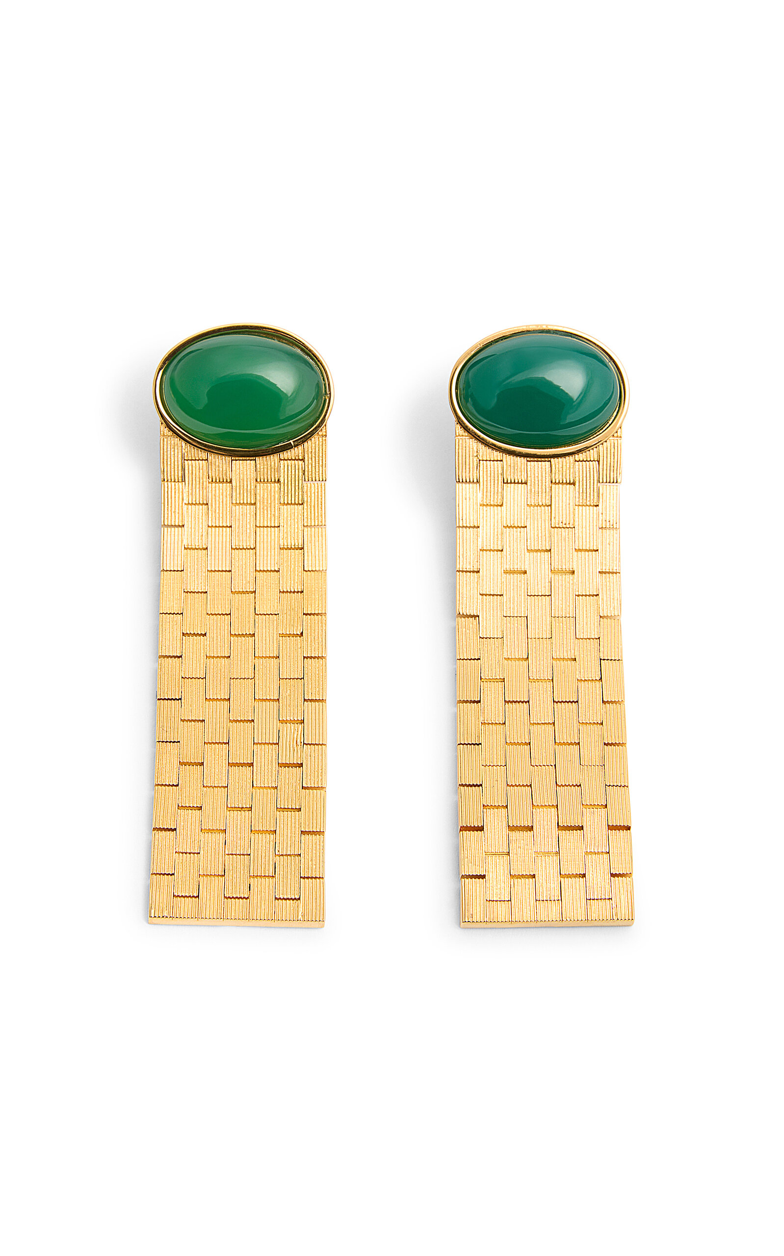Khaite - Chronos 18K Gold-Plated Earrings - Green - OS - Moda Operandi - Gifts For Her 2100$