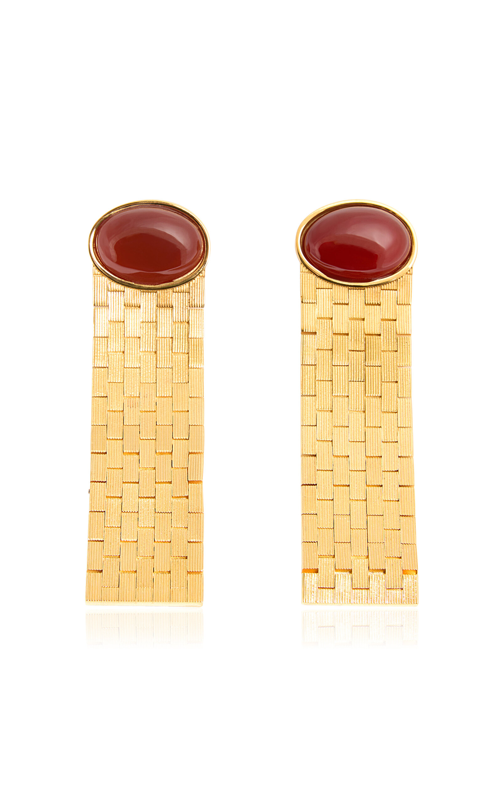 Khaite Chronos 18k Gold-plated Earrings In Red