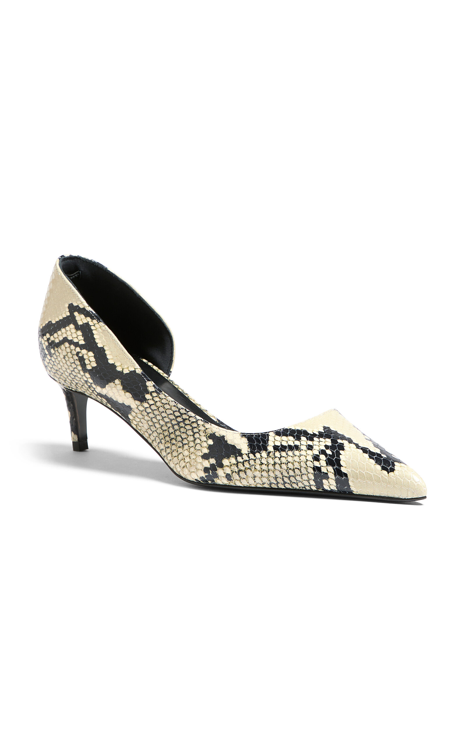 Khaite Jett D'Orsay Python-Effect Leather Pumps