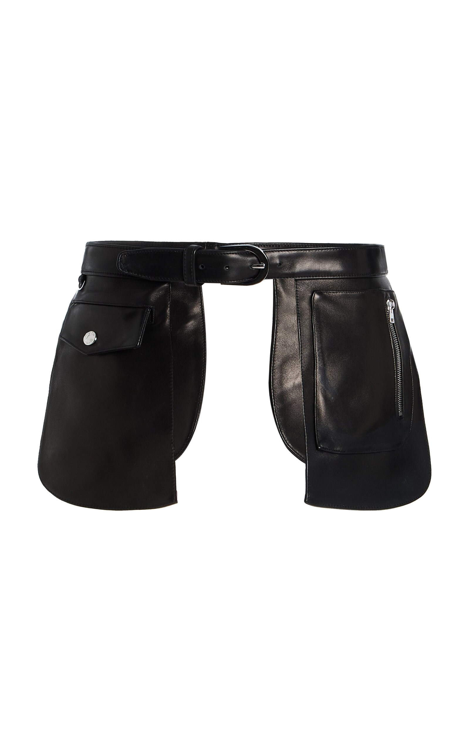 Brandon Maxwell The Dallas Leather Pocket Belt In Black