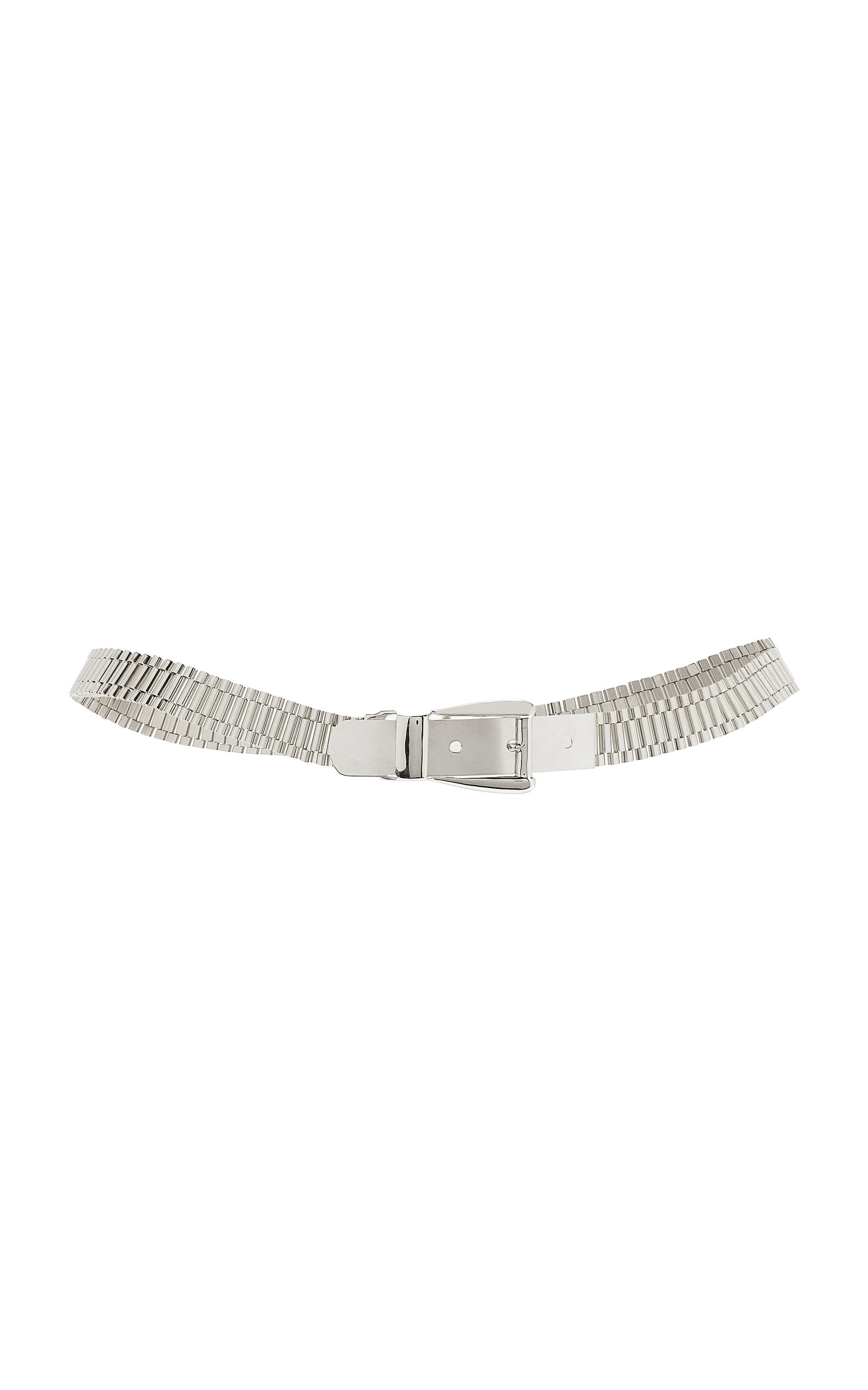 Brandon Maxwell The Celeste Watch Belt In Silver