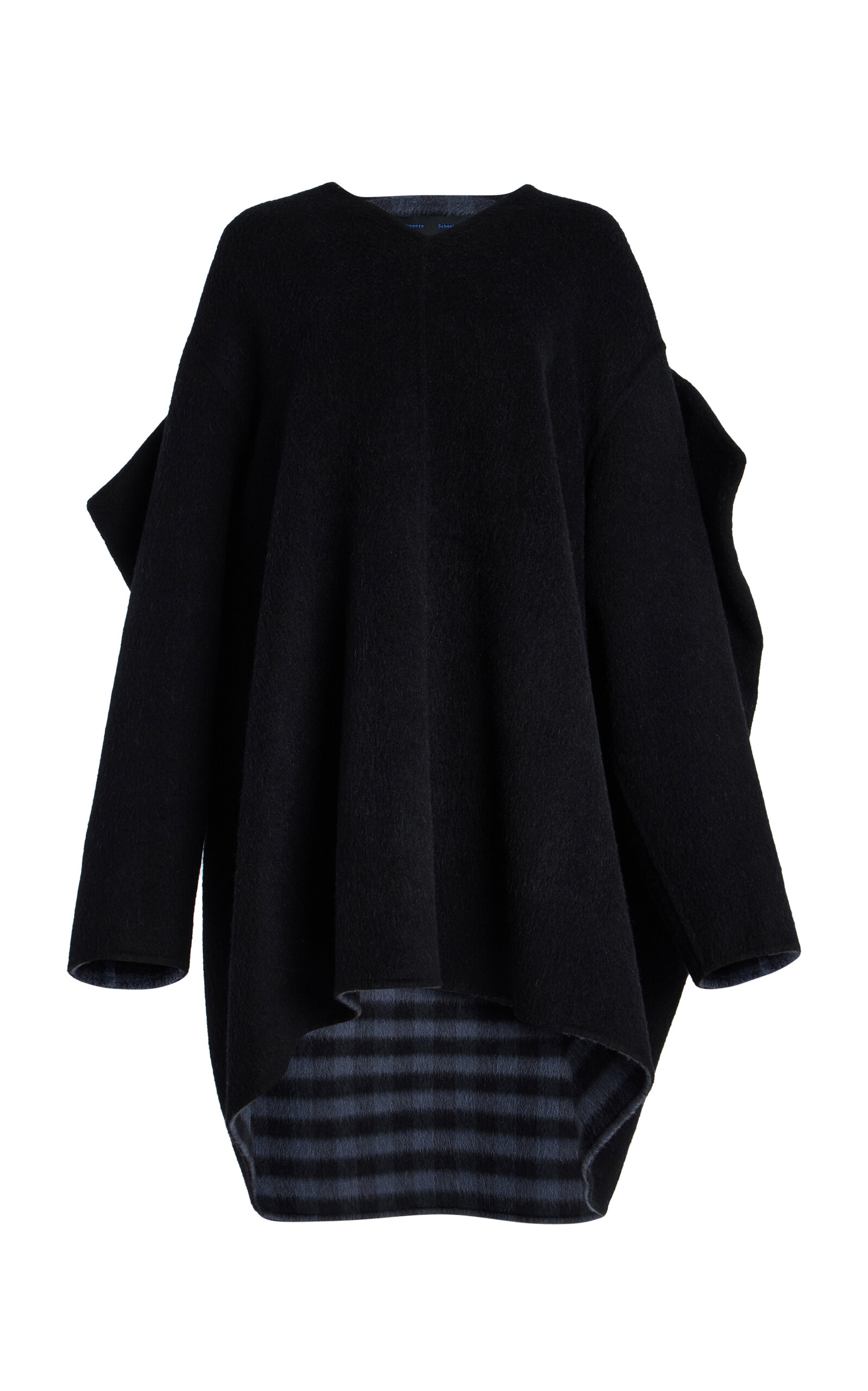 Proenza Schouler Bea Wool-cashmere Pancho In Black