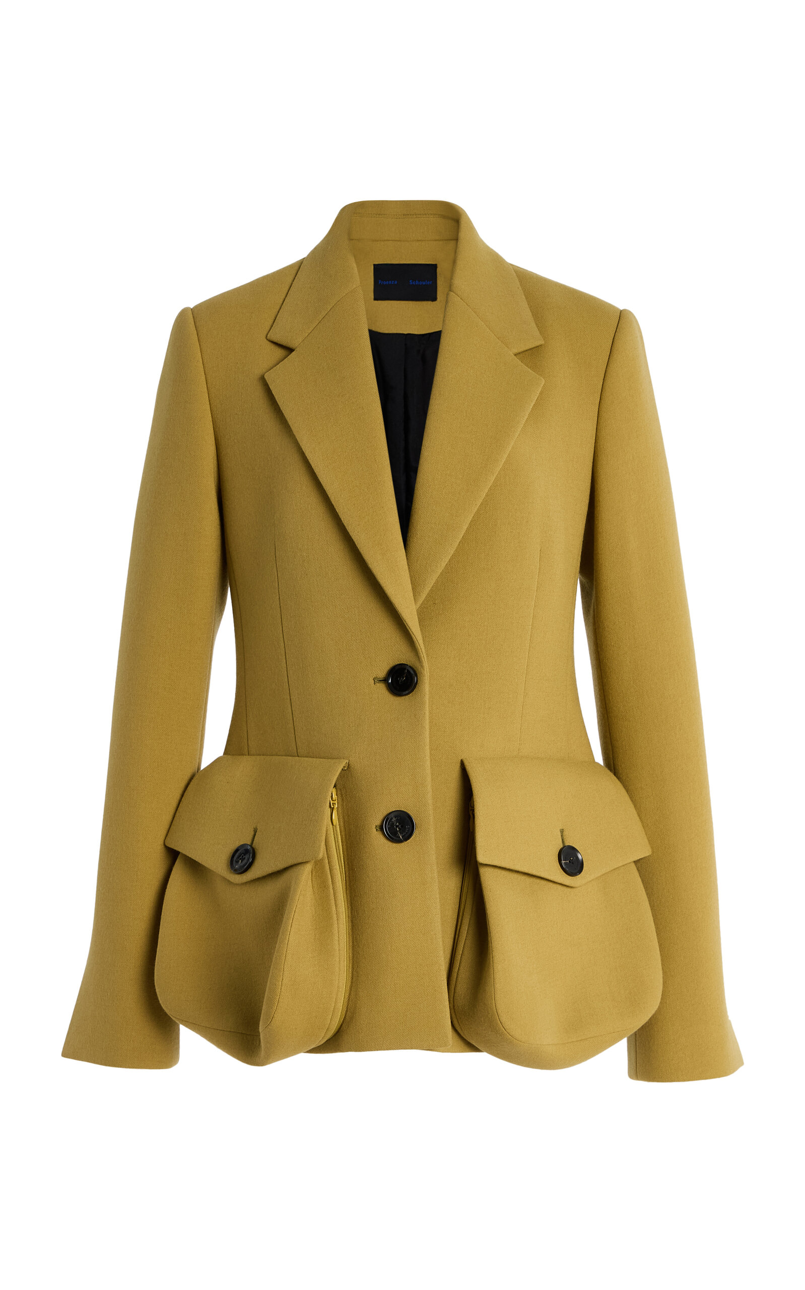 Proenza Schouler Silva Wool-blend Scuba Blazer In Tan