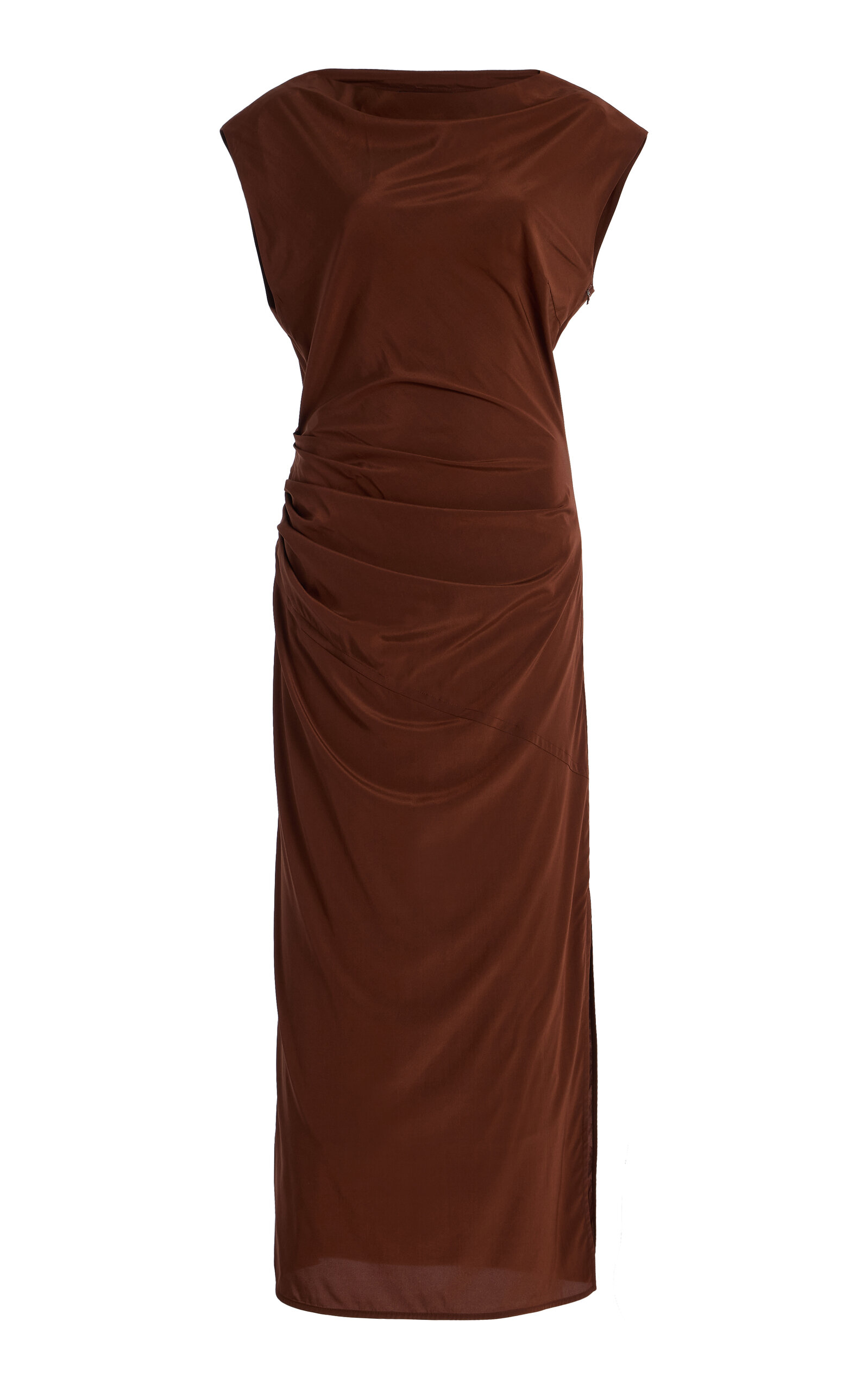 Proenza Schouler Tasa Draped Silk-Blend Midi Dress