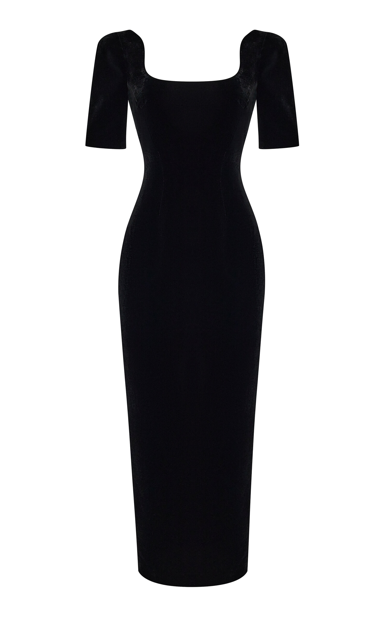 Rasario Scoop-Neck Velvet Midi Dress