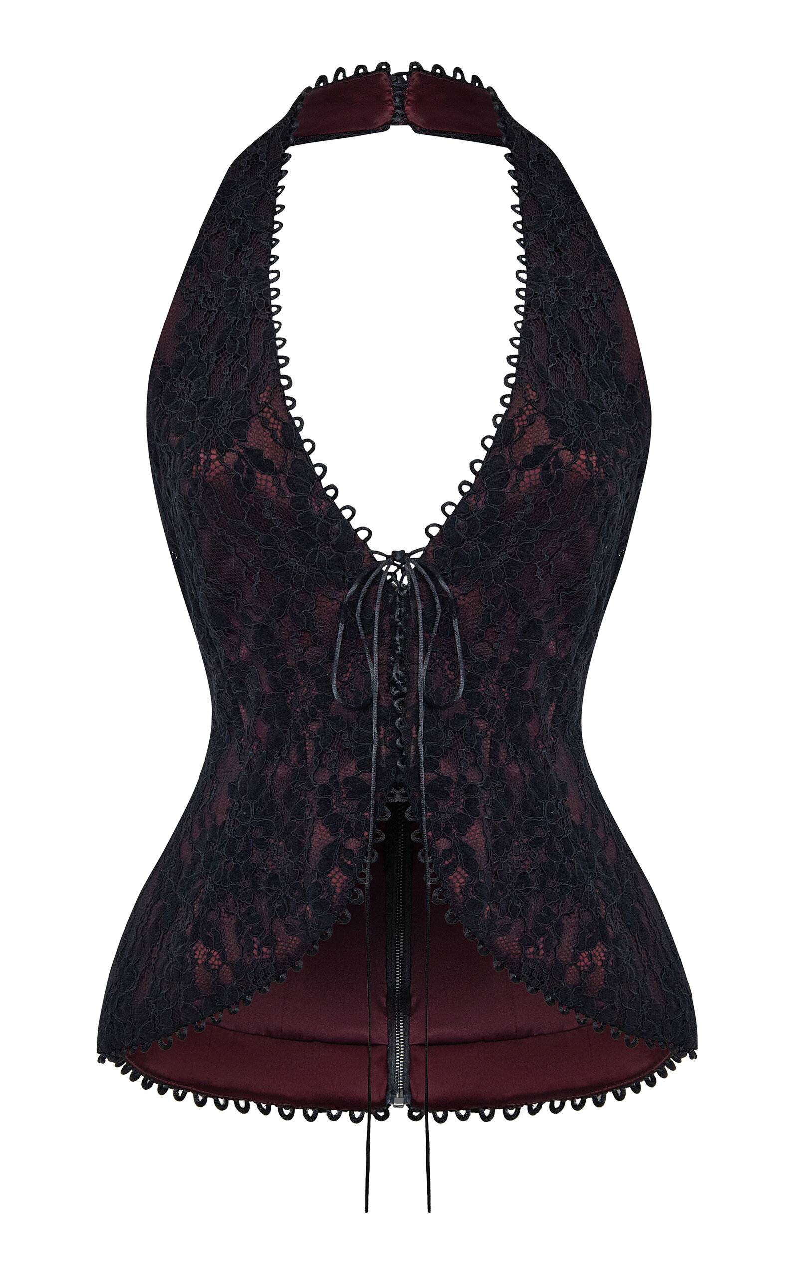 Rasario Open-Back Lace Corset Top