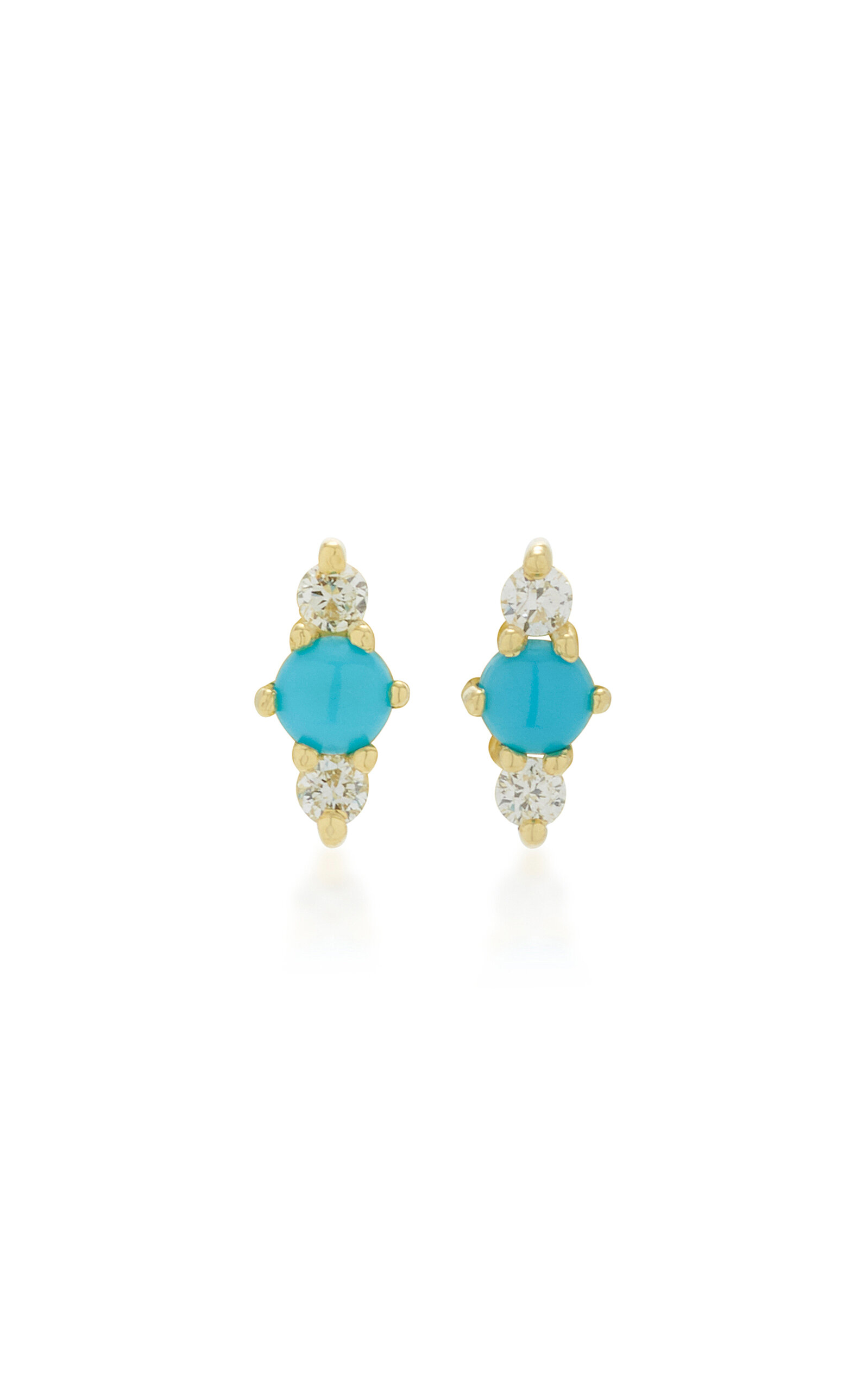 Hanley 14K Gold Turquoise and Diamond Earrings