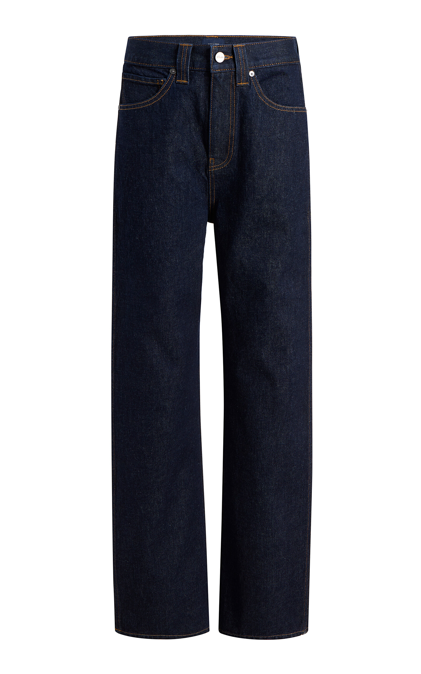 Khaite Womens Benson Bonnie Straight-leg Denim-blend Jeans In Dark Wash