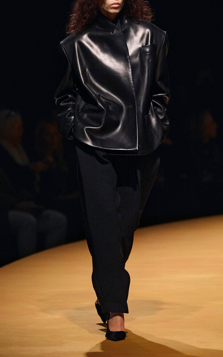 Khaite Comair Relaxed Leather Jacket In Black