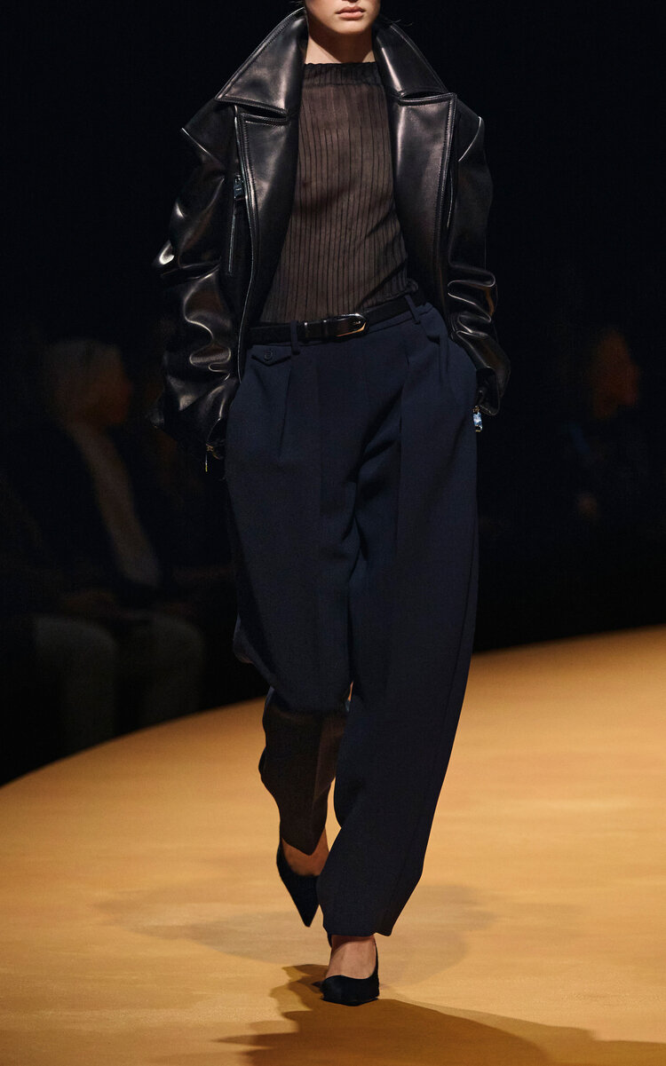 Khaite Catalina Zip-detailed Leather Jacket In Black