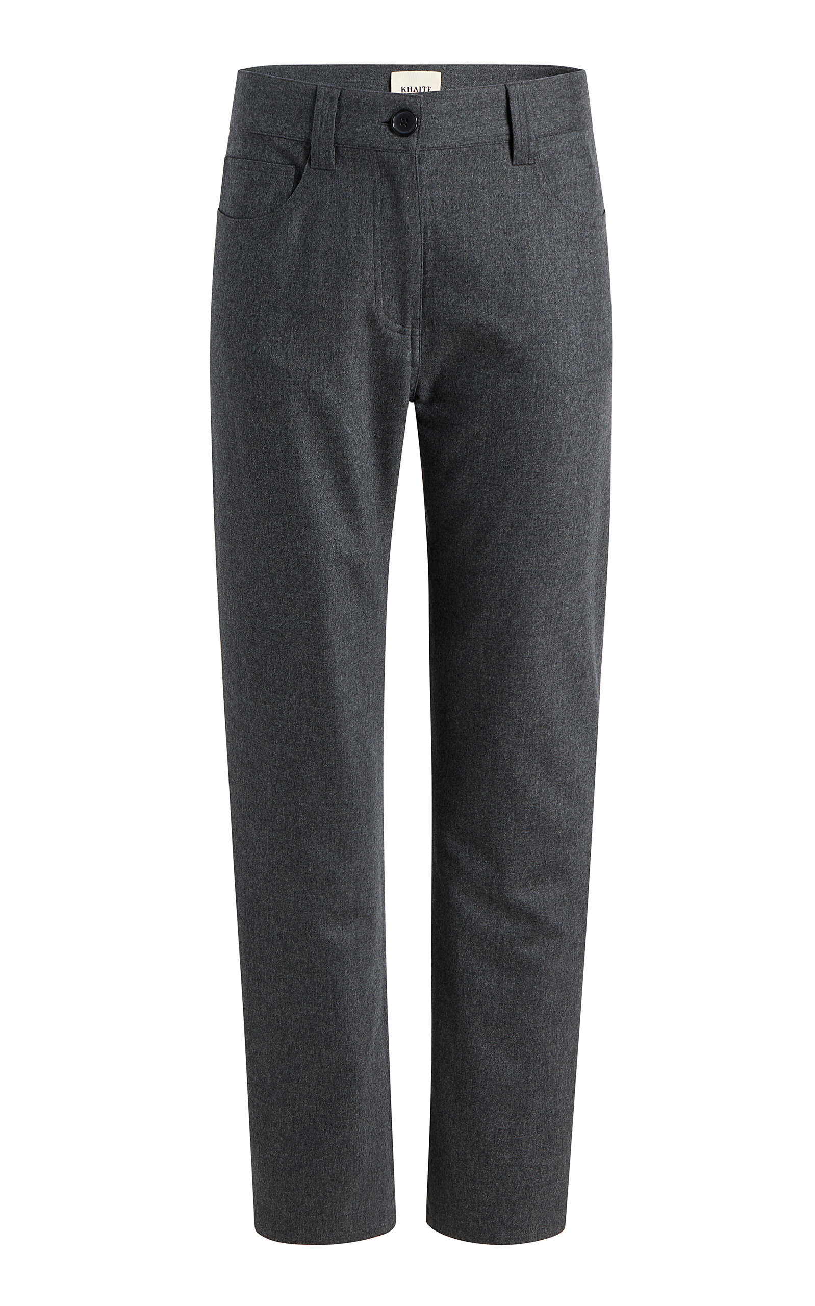 Khaite Callum Mid-Rise Wool Straight-Leg Pants