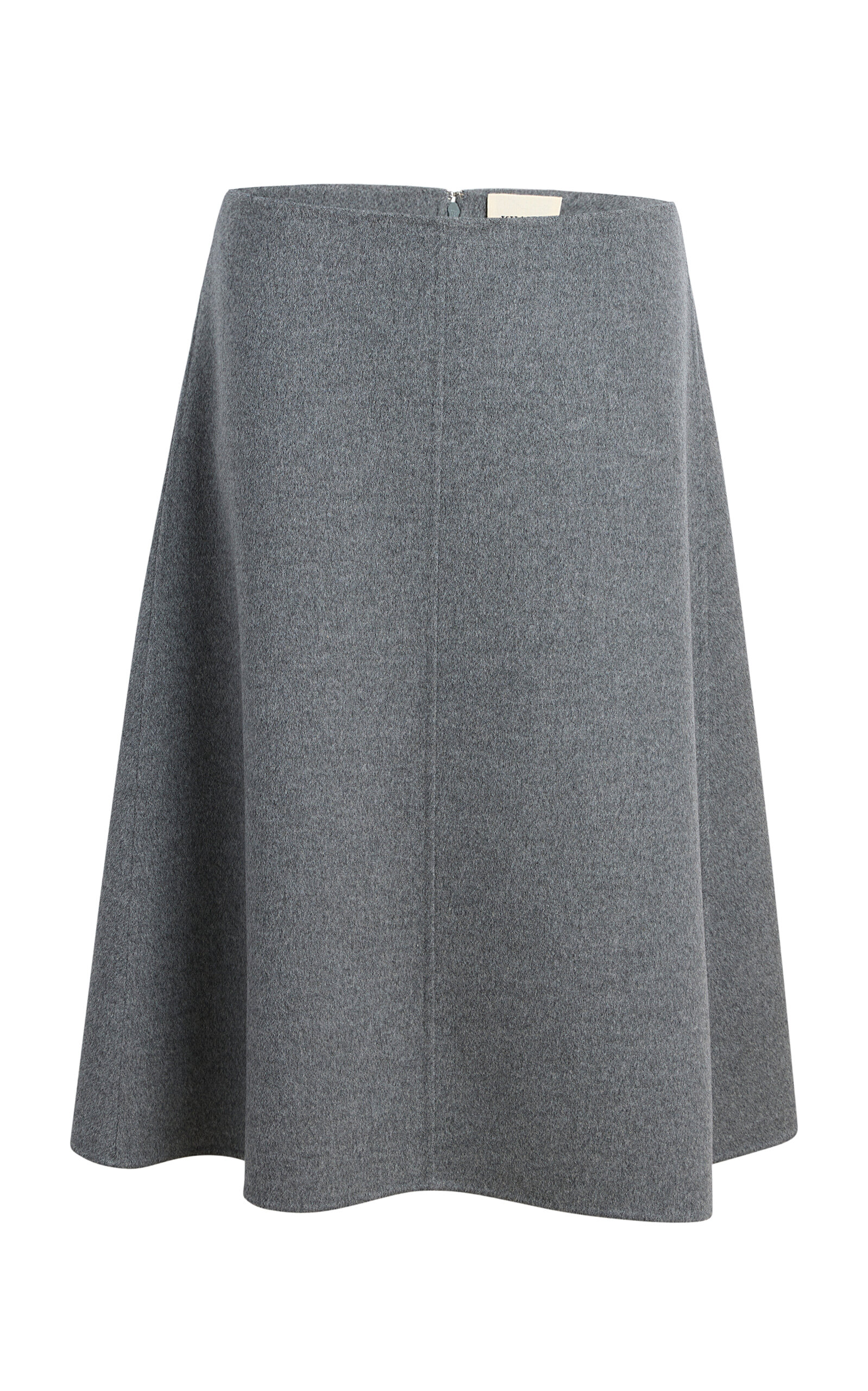 Khaite Nania Mid-Rise Cashmere Knee-Length Skirt